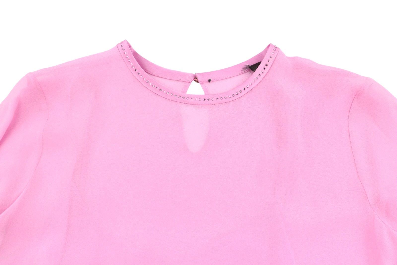 Max Mara EU34 XS Pink 100% Silk Rhinestones 2in1 Blouse 88773 Size XS / US 0-2 / IT 36-38 - 5 Thumbnail