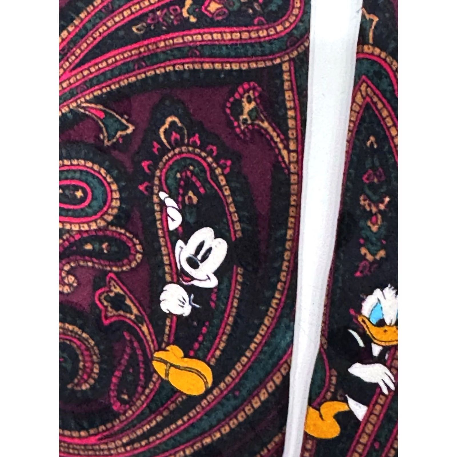 Disney VTG Disney Mickey Mouse Goofy Donald Paisley Neck Tie Shirt Mens Multicolor 90s Concert Theme Size ONE SIZE - 2 Thumbnail