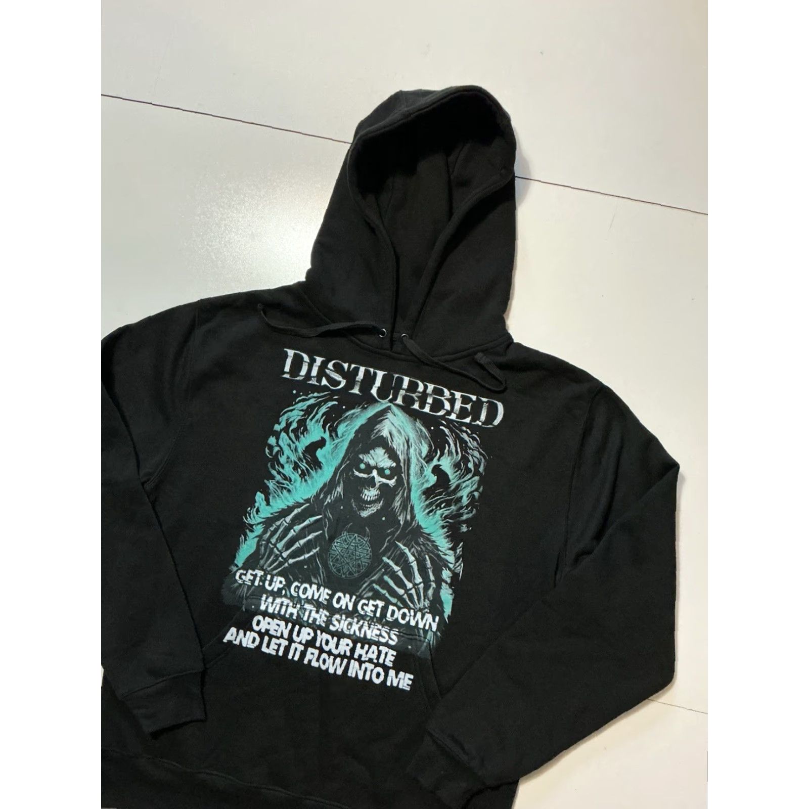 Vintage VINTAGE Disturbed 25 Years Of The Sickness Hoodie Mens Size M Black Rock Pullover Skull Skeleton 90s Concert? Size US M / EU 48-50 / 2 - 3 Thumbnail
