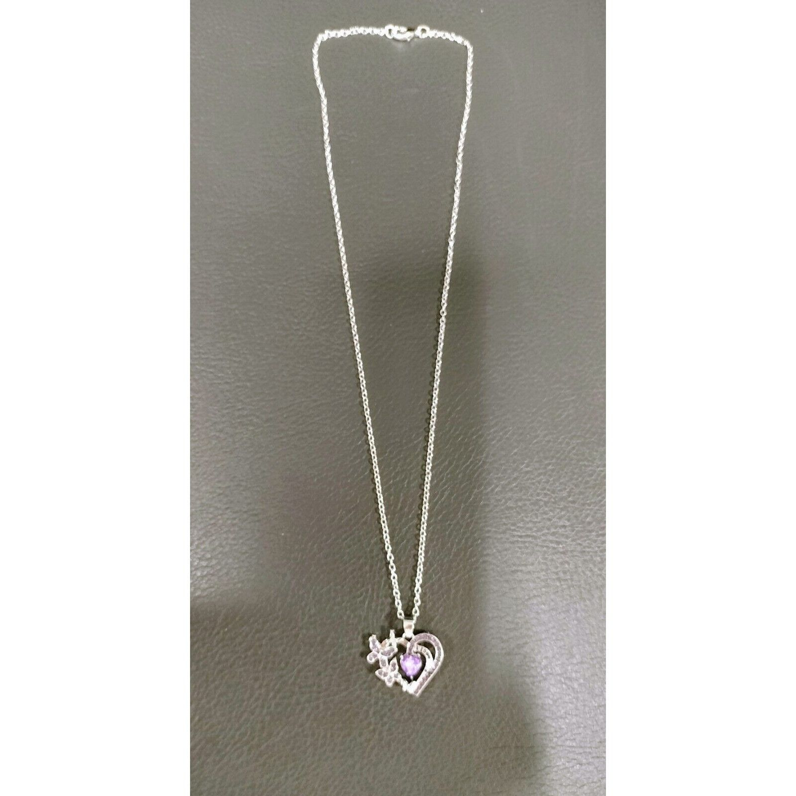 Other Purple Heart Butterfly Necklace I Love You Fashion Jewelry N Size ONE SIZE - 10 Thumbnail