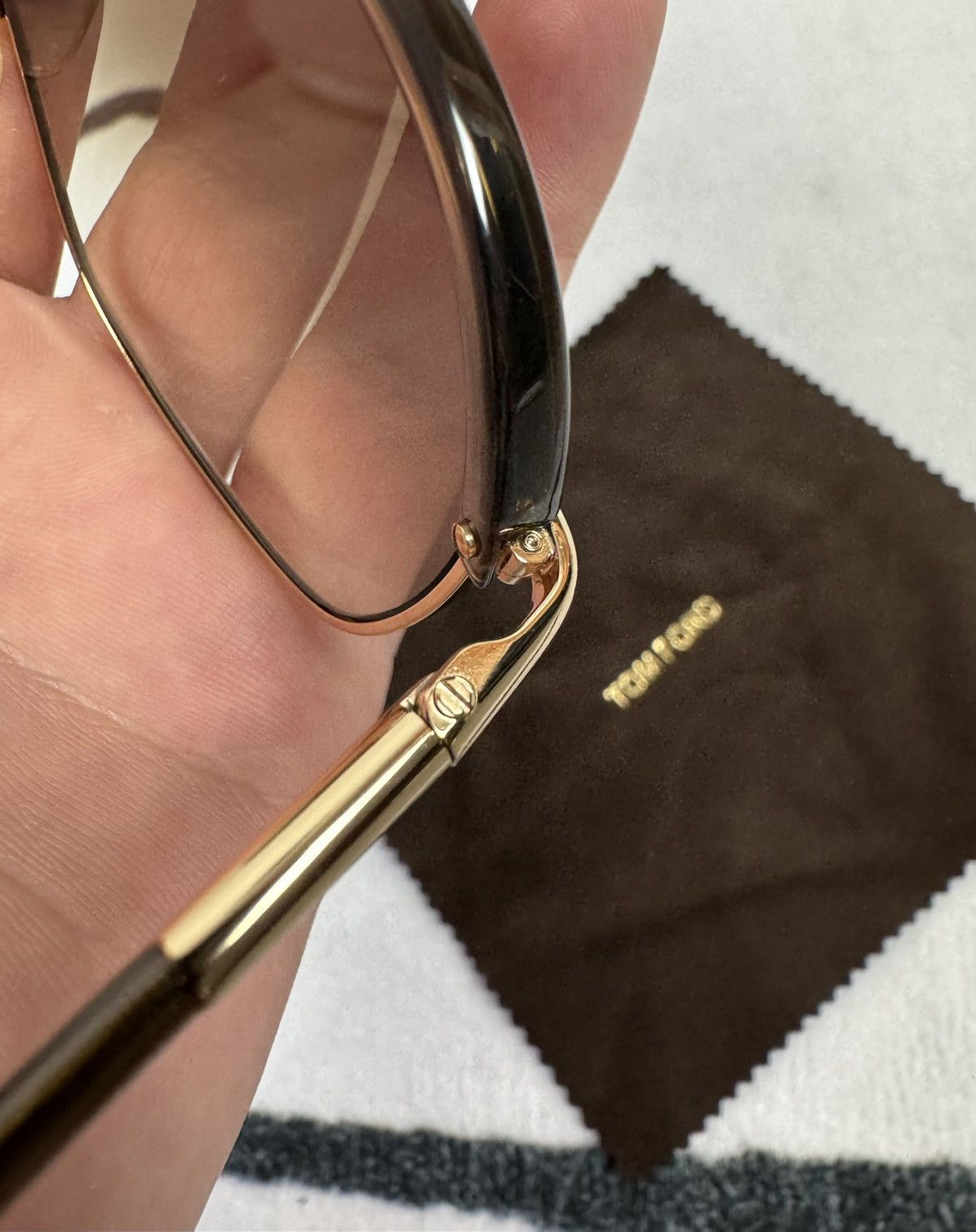Tom Ford Tom Ford Sunglasses Russell TF234 Black Gold With Box Size ONE SIZE - 9 Thumbnail