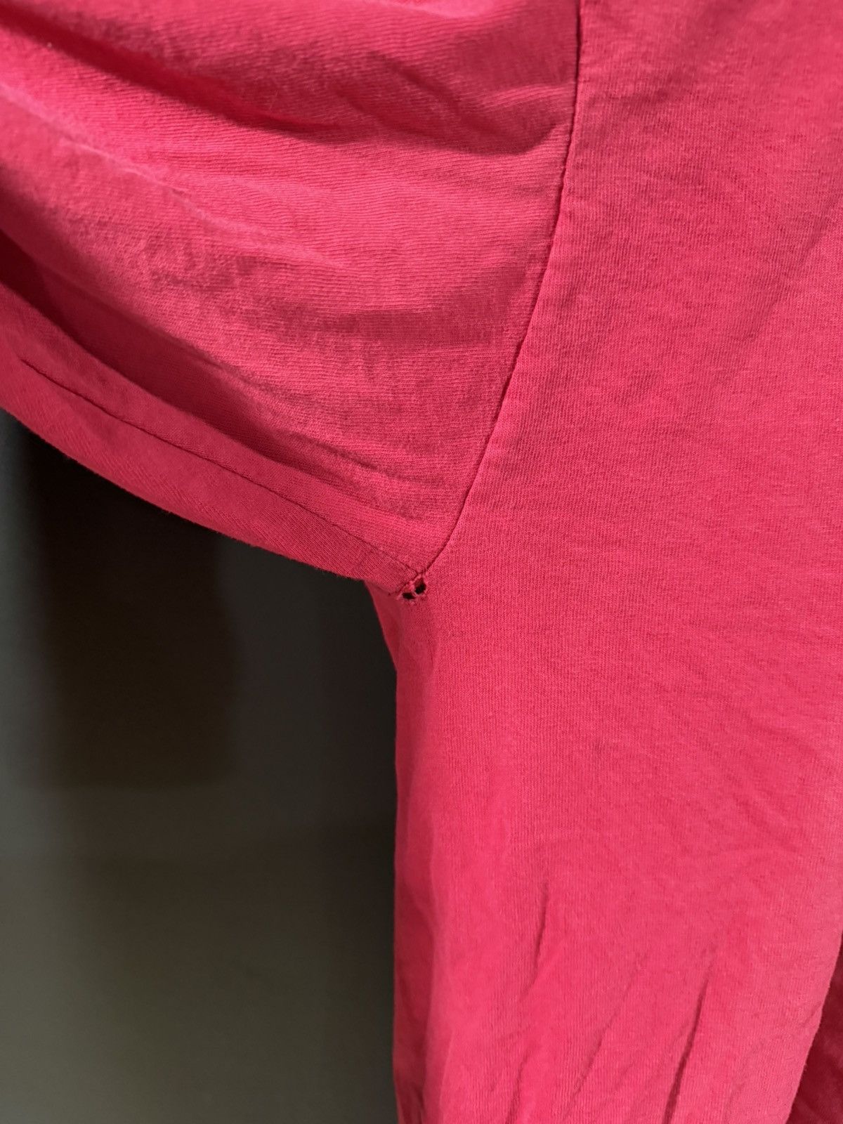 Vintage 1990s Vintage Red Blank Single Stitch Faded Distressed LS XL Size US XL / EU 56 / 4 - 5 Thumbnail
