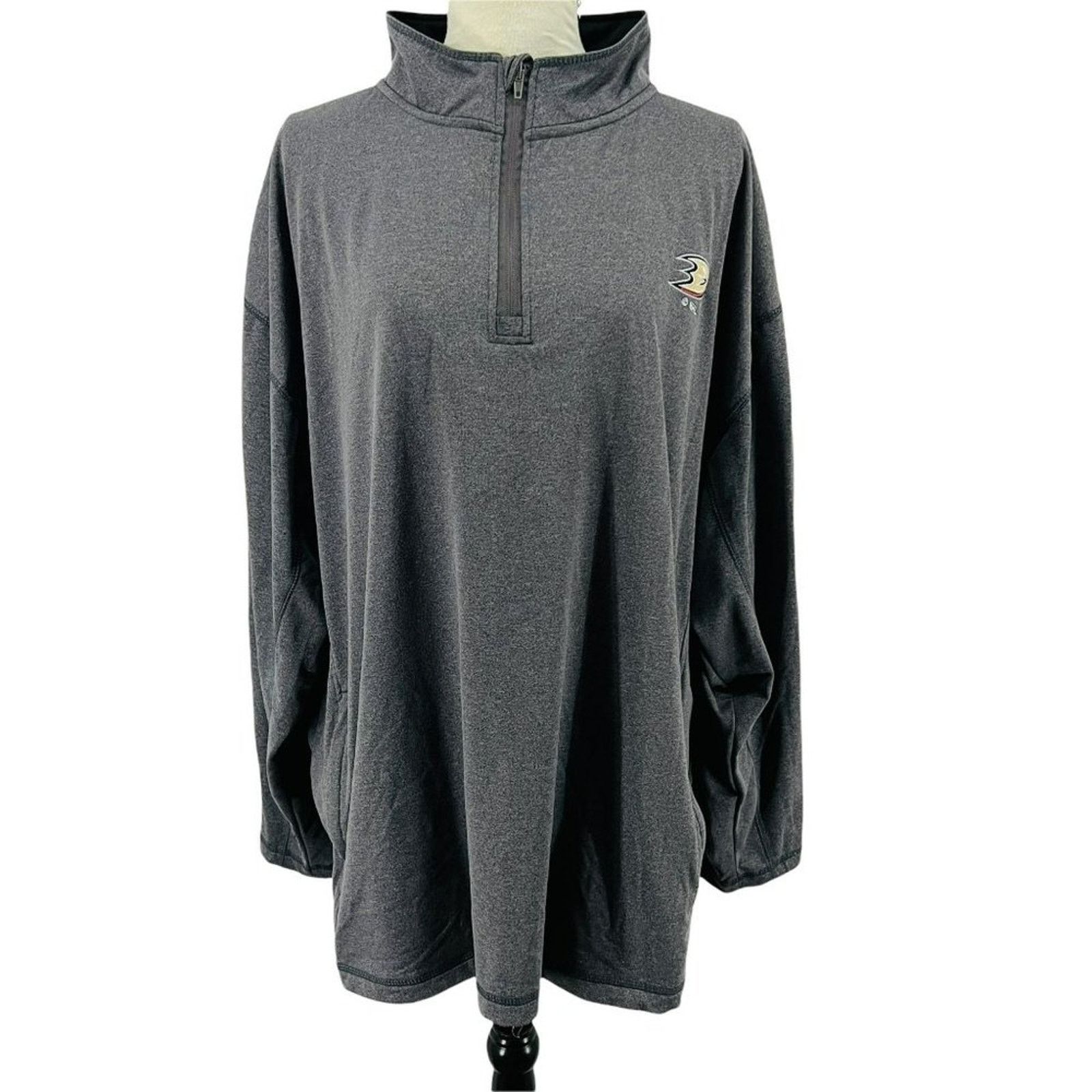 NHL NHL Anaheim Ducks Grey Mens Pullover 2XLarge Long Sleeve Size US XXL / EU 58 / 5 - 1 Thumbnail