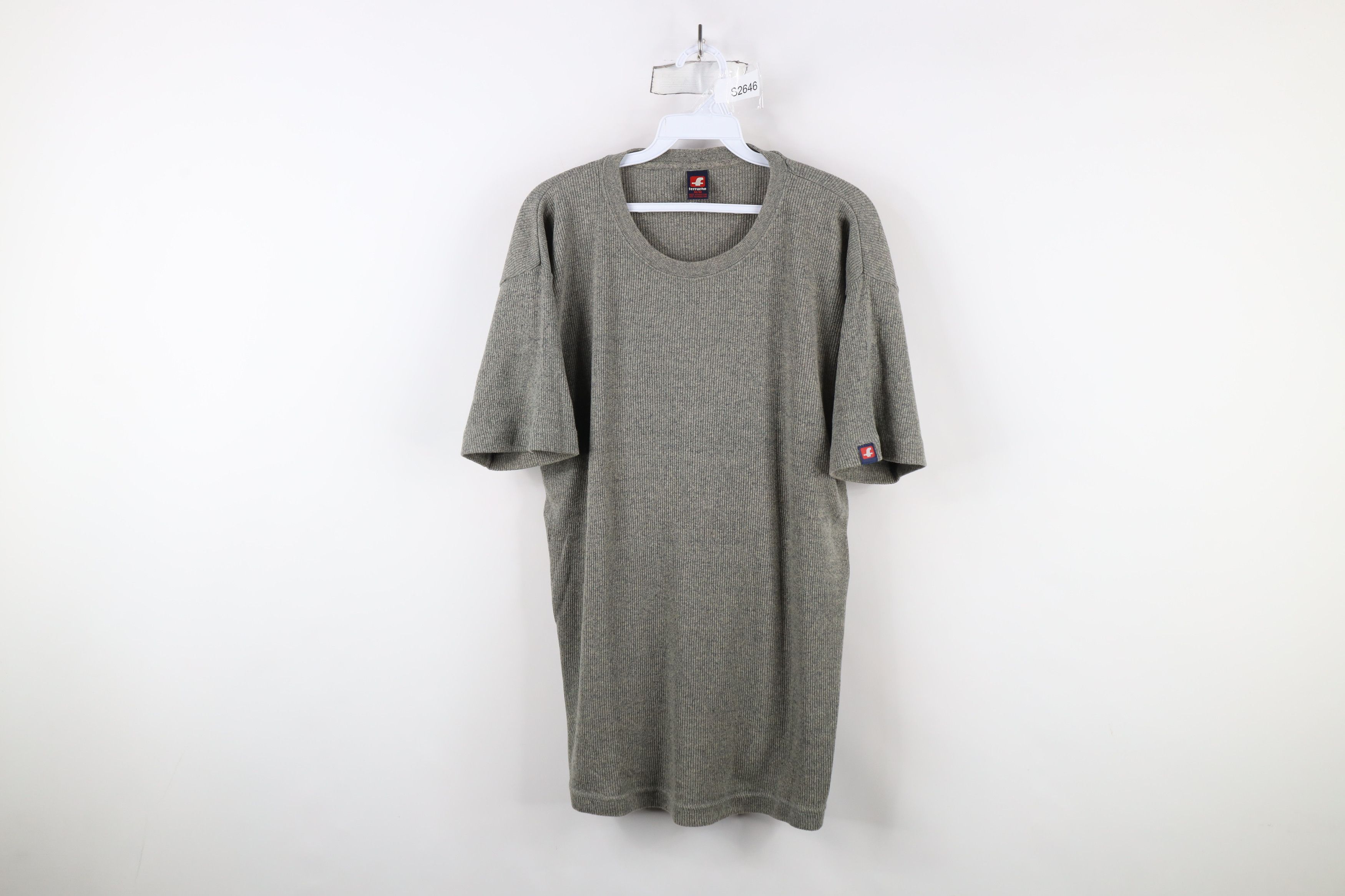 Vintage Vintage 90s Streetwear Ribbed Knit Short Sleeve T-Shirt Size US M / EU 48-50 / 2 - 1 Thumbnail