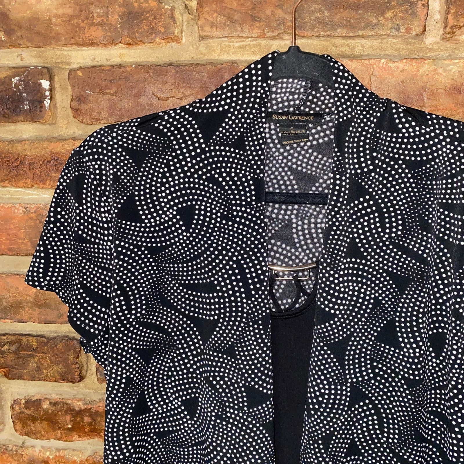 Other Susan Lawrence Black & White Short Sleeve Blouse Size Small Size S / US 4 / IT 40 - 2 Thumbnail