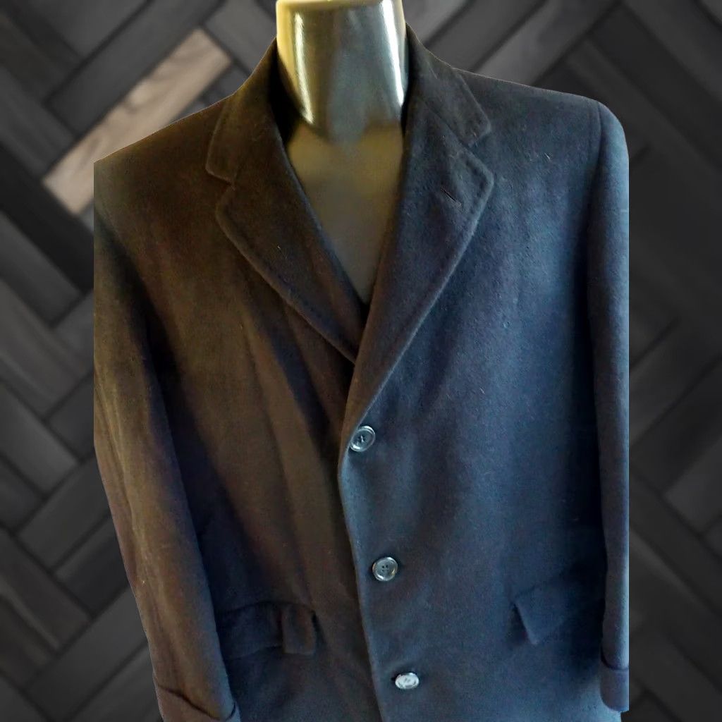 Vintage VINTAGE Unbranded Overcoat Black Wool Cashmere/Mix Single Breasted M/L Mens Overcoat Size US M / EU 48-50 / 2 - 1 Thumbnail