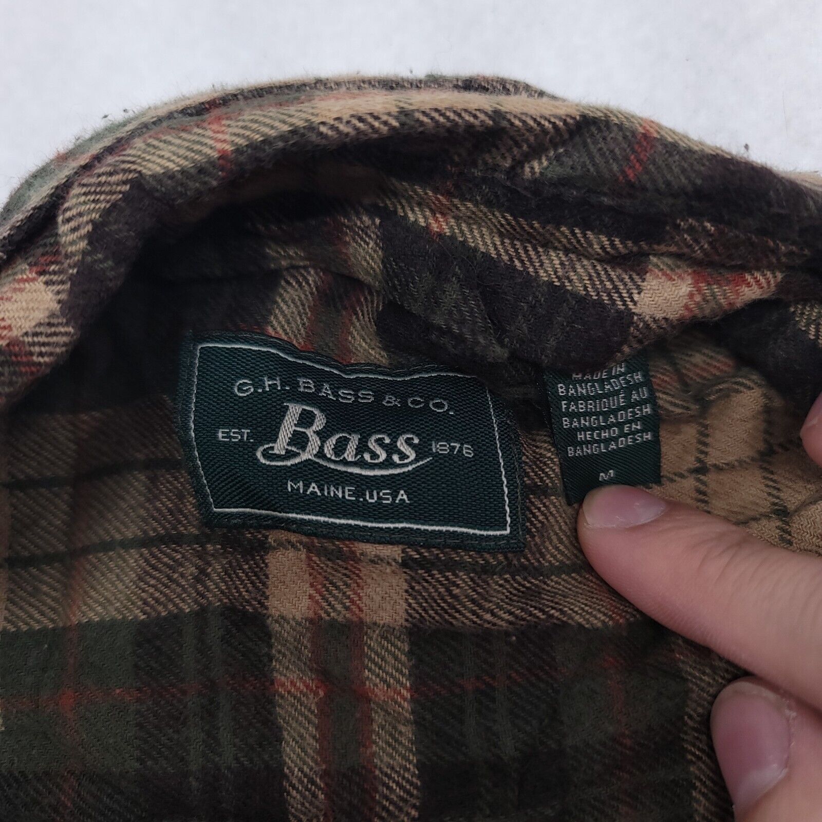 G.H. Bass & Co. GH Bass & Co Tartan Flannel Shirt Womens Size Medium M Green Size M / US 6-8 / IT 42-44 - 3 Thumbnail