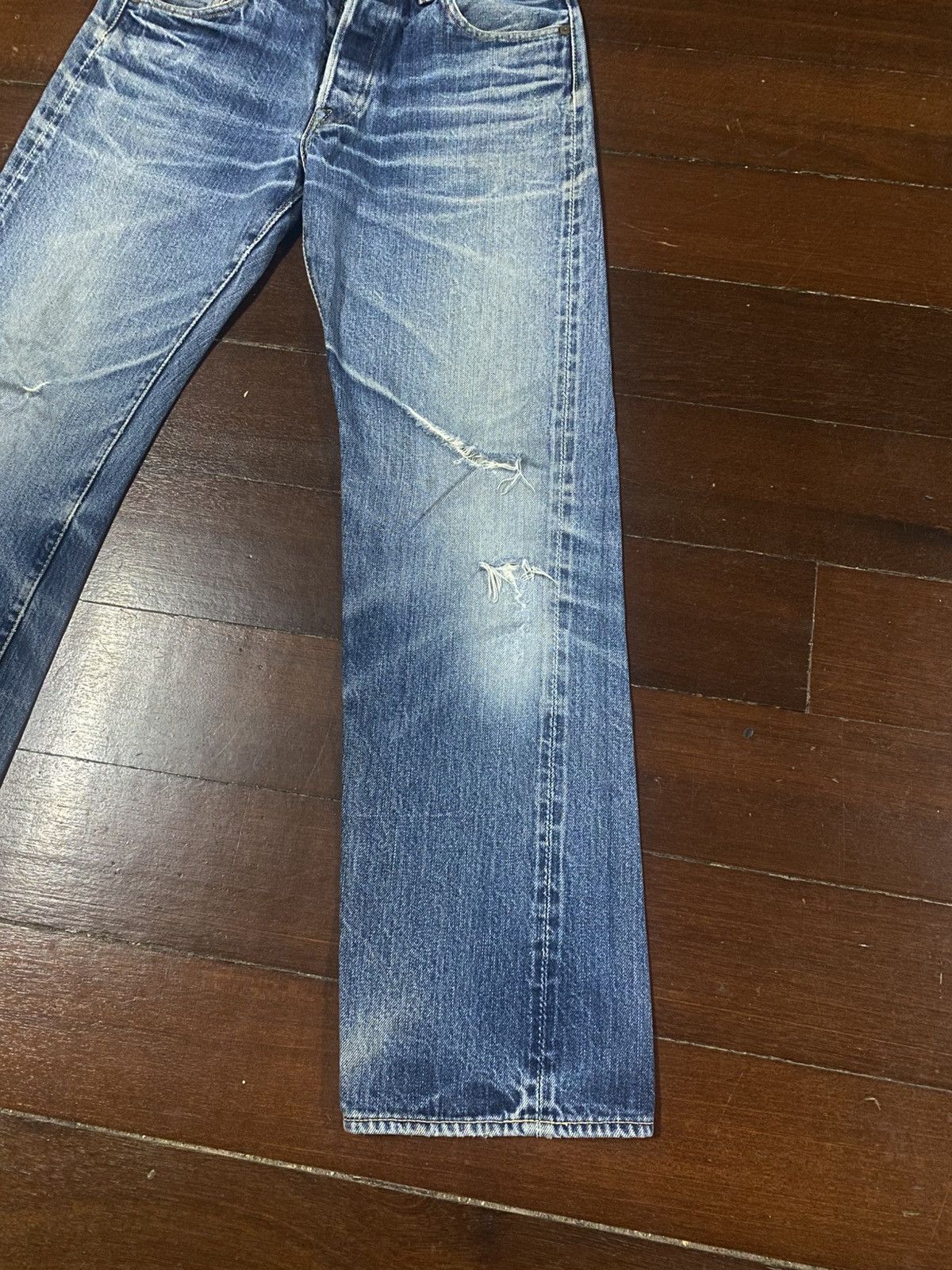 Warehouse vintage GLEEM CLOTHING japanes brand selvedge mud wash faded Size US 32 / EU 48 - 4 Thumbnail