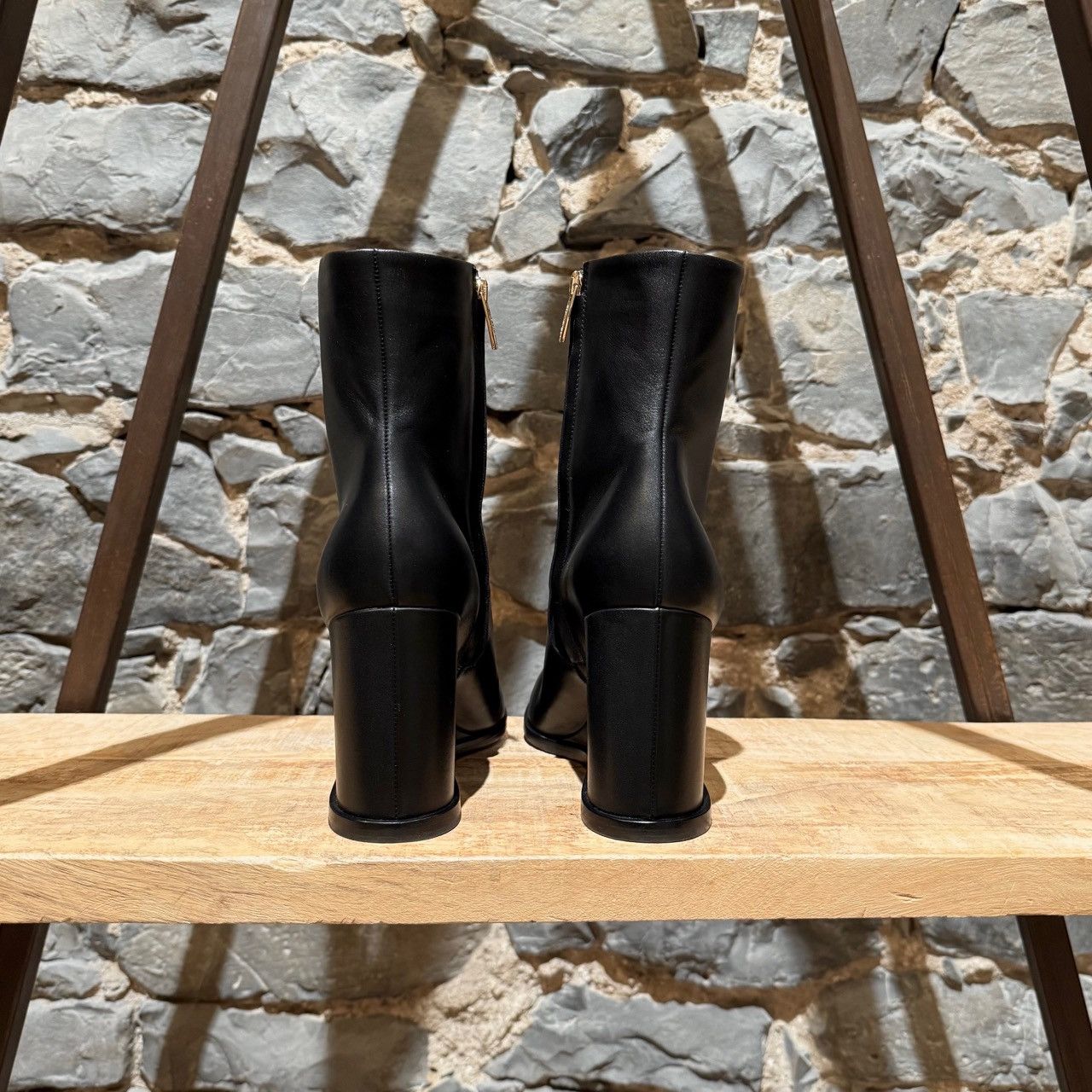 Gianvito Rossi Gianvito Rossi Black Leather Hamnes Wedge Pointy Boots Size US 11.5 / IT 41.5 - 5 Thumbnail