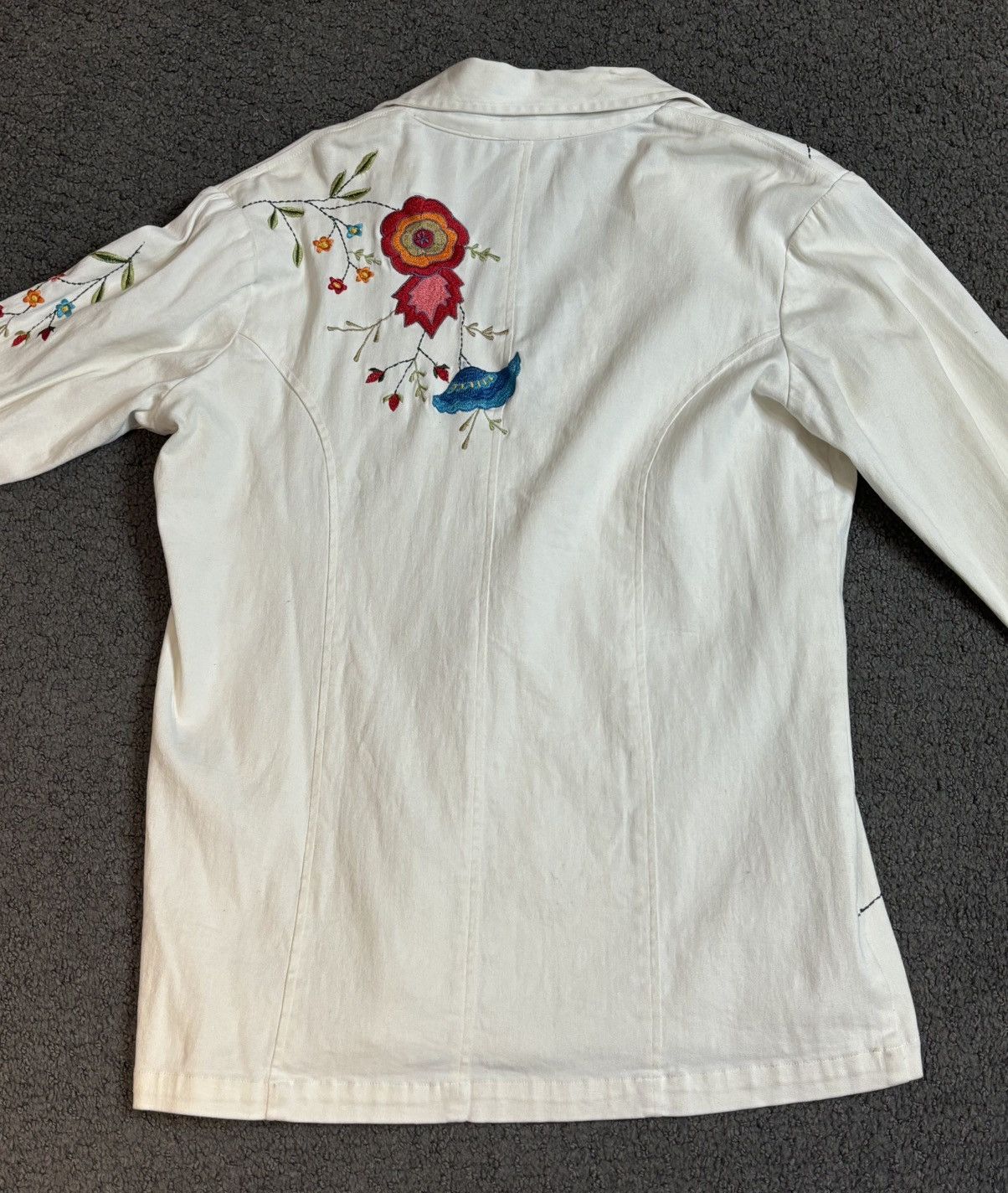 Other Original Anthony White Button Down Blazer Jacket Top Flowers Size M / US 6-8 / IT 42-44 - 3 Thumbnail