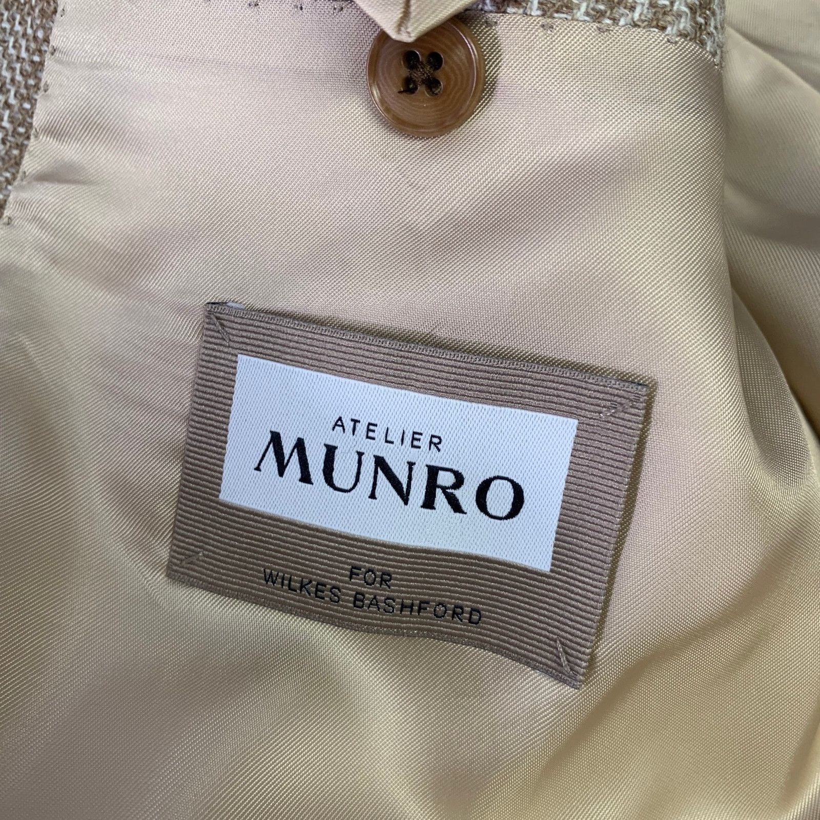 Other ATELIER MUNRO 38 Off White Check Notch Lapel Sport Coat Size 38R - 6 Thumbnail