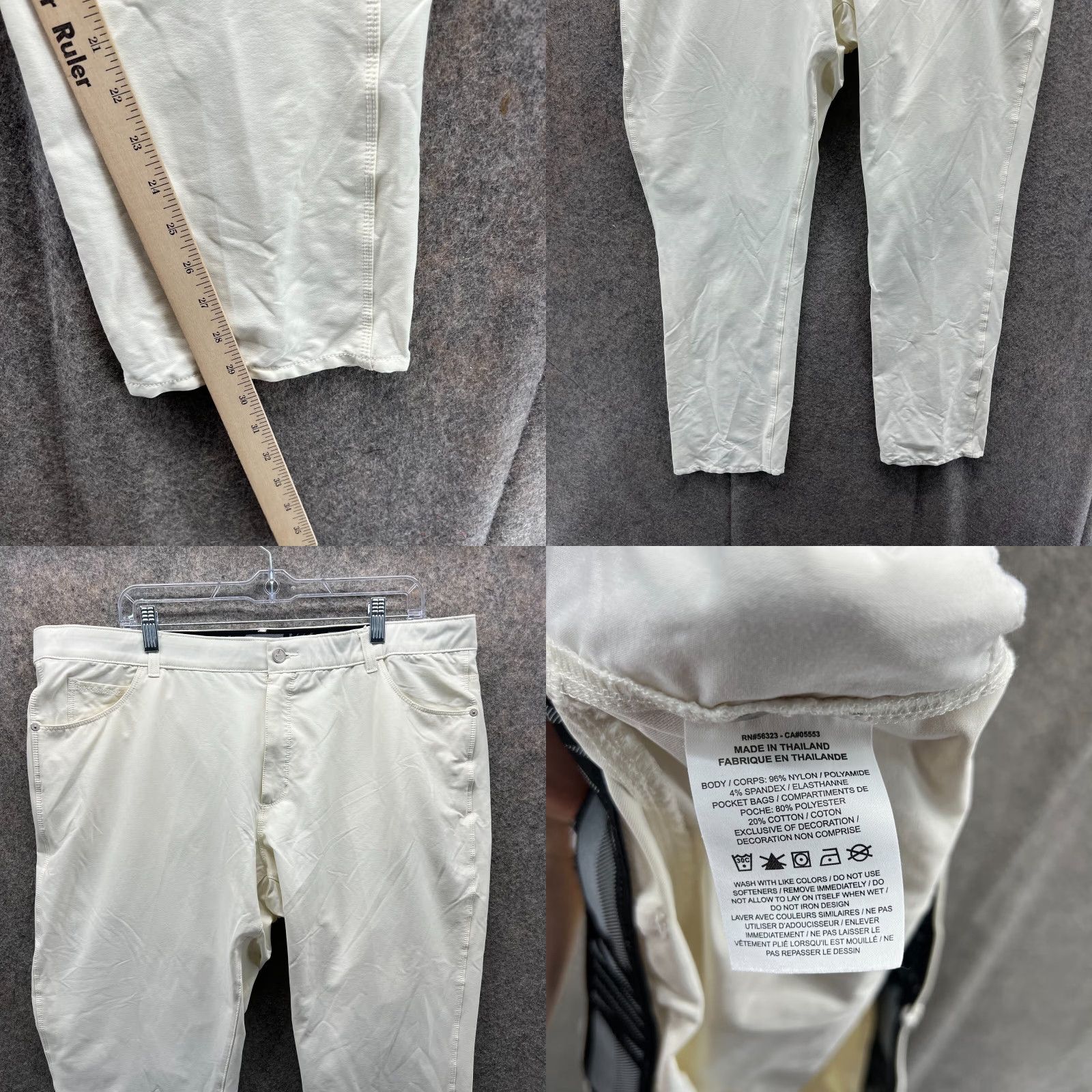 Nike Nike Pants Slim Chino Mens 40x32 Flat Front Dri-Fit Nylon Ivory White Athletic Casual Workwear Size US 40 / EU 56 - 8 Thumbnail