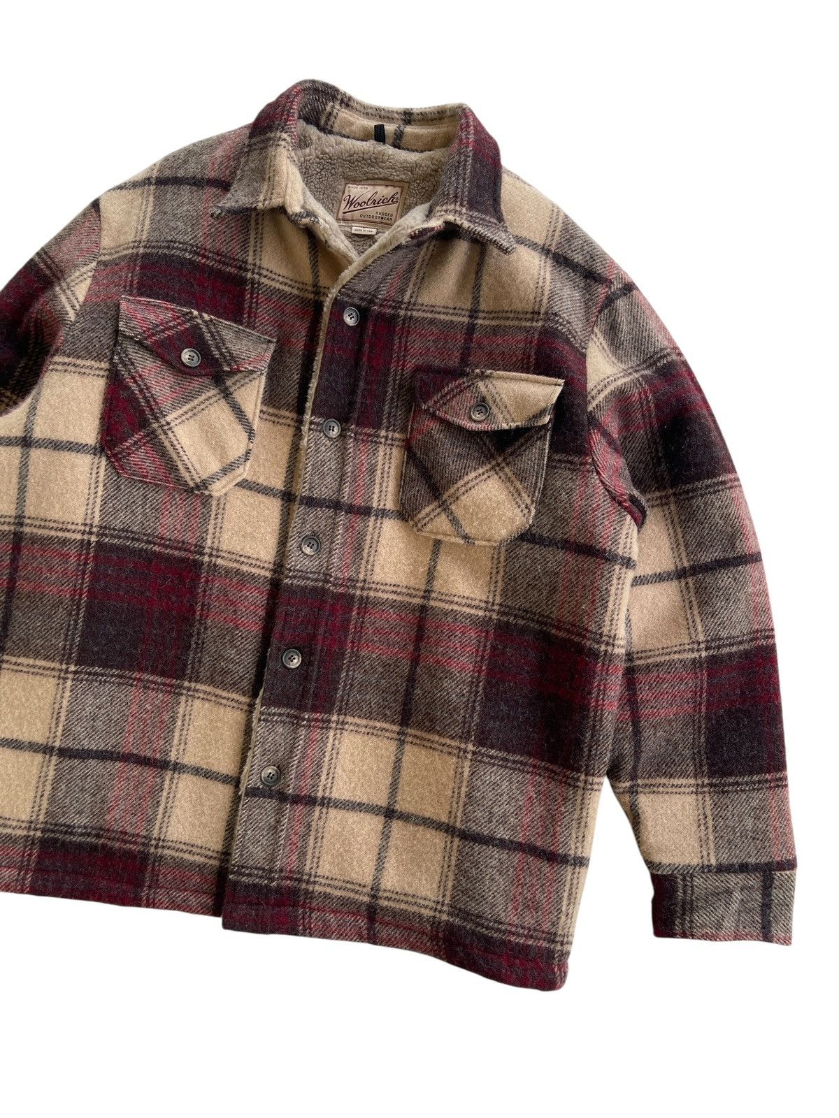 Woolrich Woolen Mills Vintage 1995s Woolrich Wool Plaid Sherpa Jacket Size US L / EU 52-54 / 3 - 8 Thumbnail