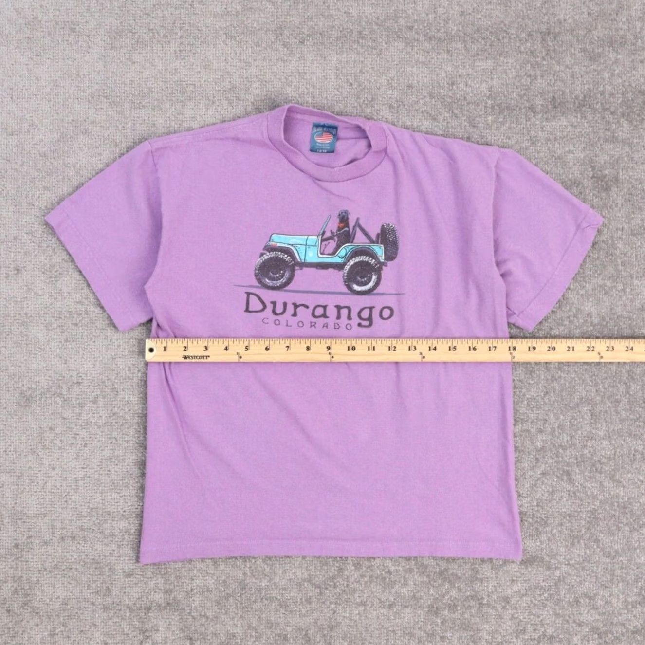 Durango VINTAGE 90s Purple Solid Short Sleeve T-Shirt S Mens Size US S / EU 44-46 / 1 - 3 Thumbnail