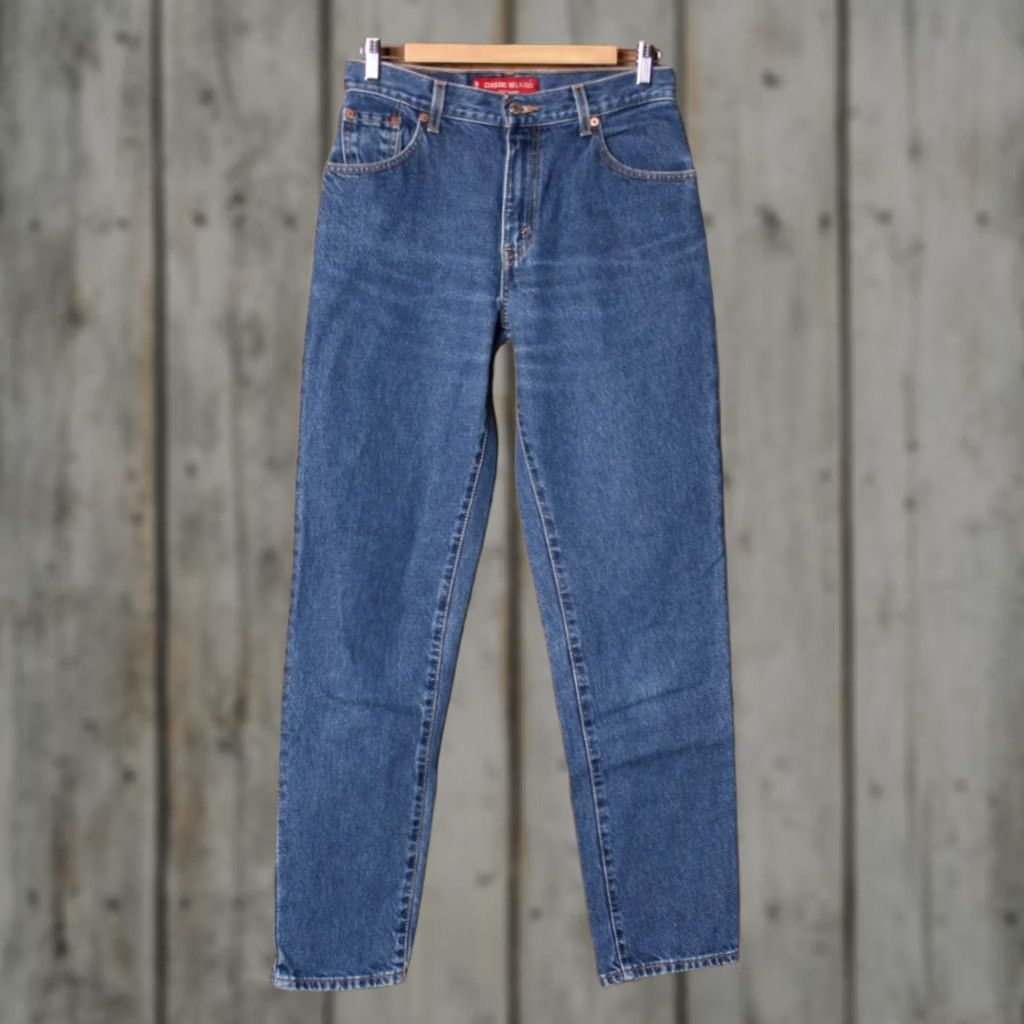 Levi's VINTAGE Levi's 550 Jeans Blue Denim Cotton 8 Long Women Tapered Relaxed Fit 25x32 Rise 11 Inseam 32 ShirtS? Size 30" / US 8 / IT 44 - 1 Thumbnail
