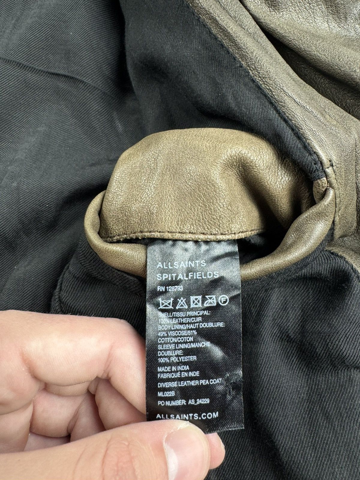 Allsaints AllSaints SpitalFields Biker Brown Men’s M Size Zip Leather Bomber Jacket Coat Size US M / EU 48-50 / 2 - 12 Thumbnail
