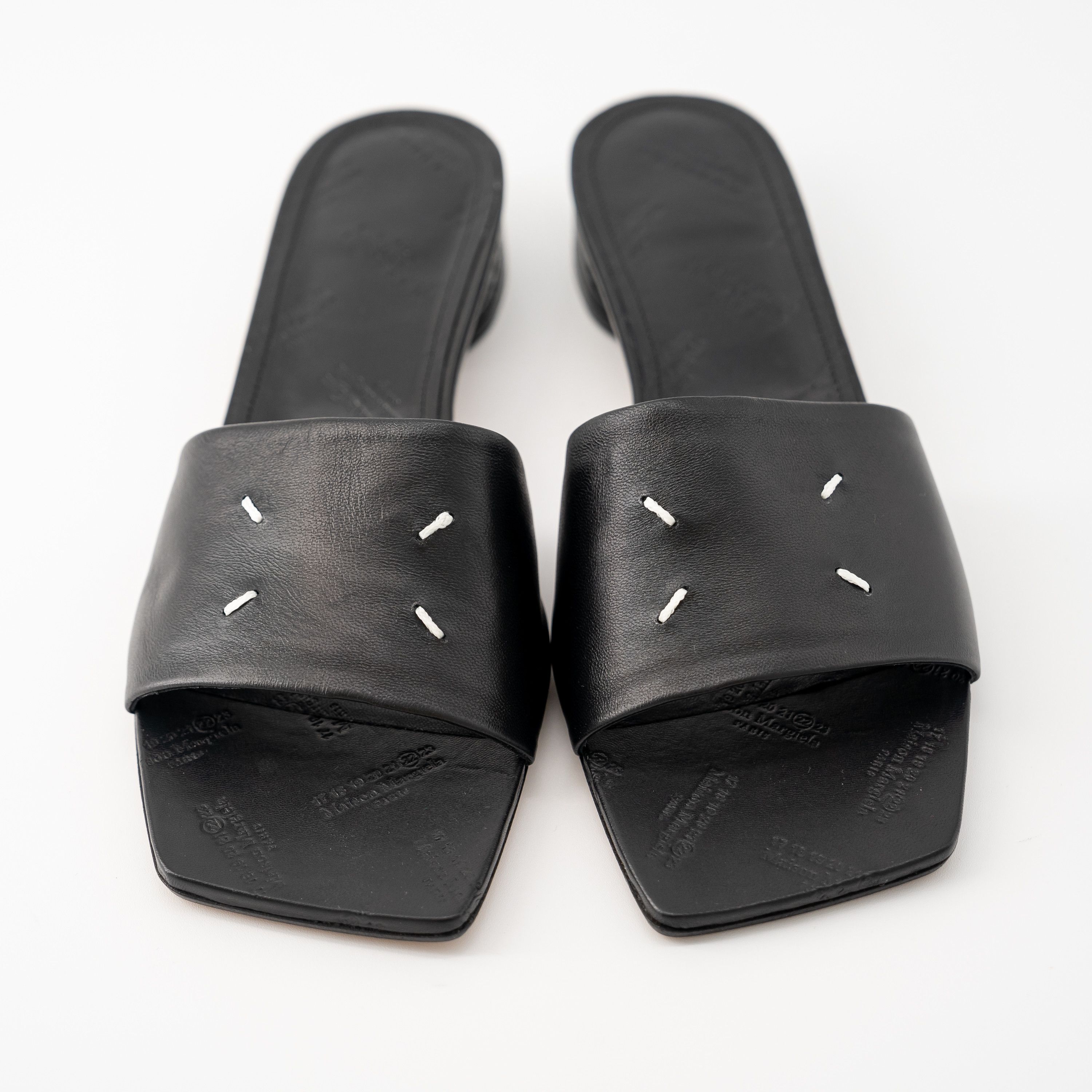 Gucci 41 11US - Maison Margiela Sandals Slip-on Black Leather Size US 11 / IT 41 - 3 Thumbnail