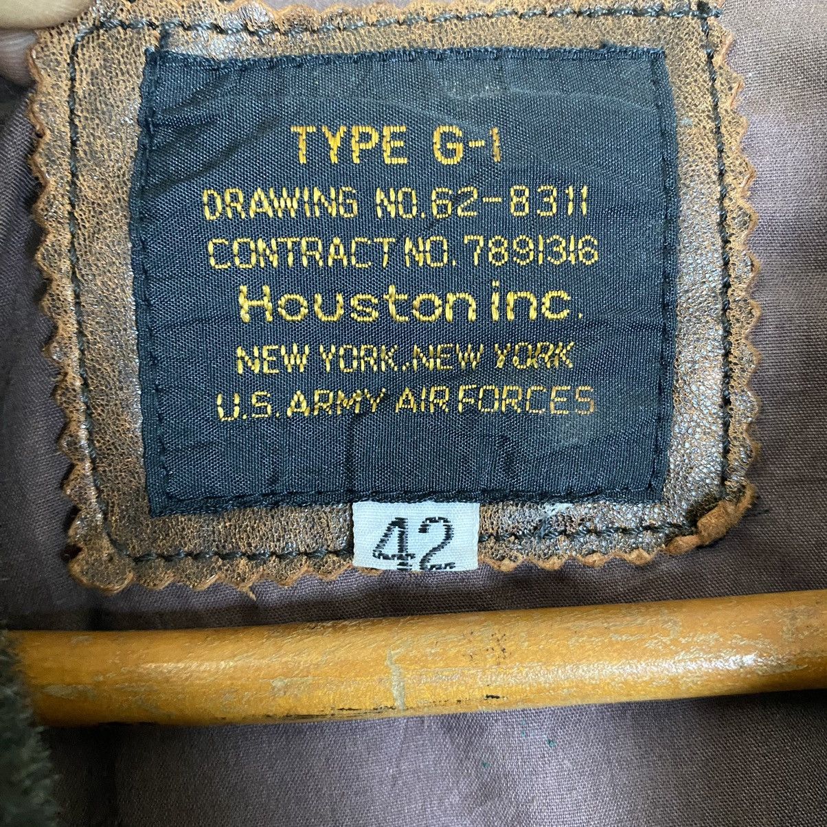Genuine Leather ✨Type G-1 bomber zipper leather jacket by Houston inc Size US M / EU 48-50 / 2 - 10 Thumbnail