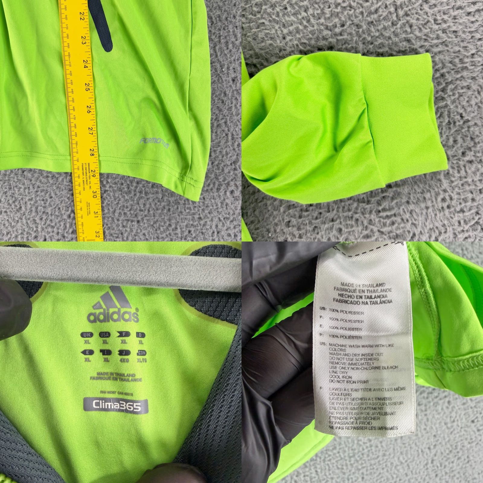 Adidas Adidas Referee Jersey Mens Size XL Green Clima365 Long Sleeve Pockets Soccer Size US XL / EU 56 / 4 - 8 Thumbnail