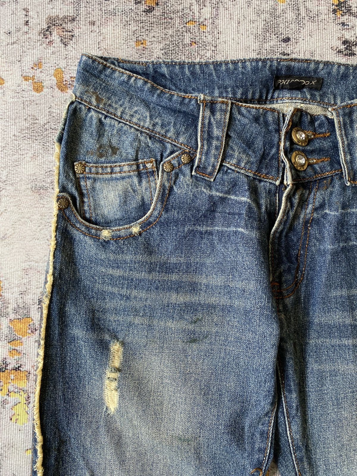 Japanese Brand Philodox Distressed Flare Denim Size US 31 - 8 Thumbnail