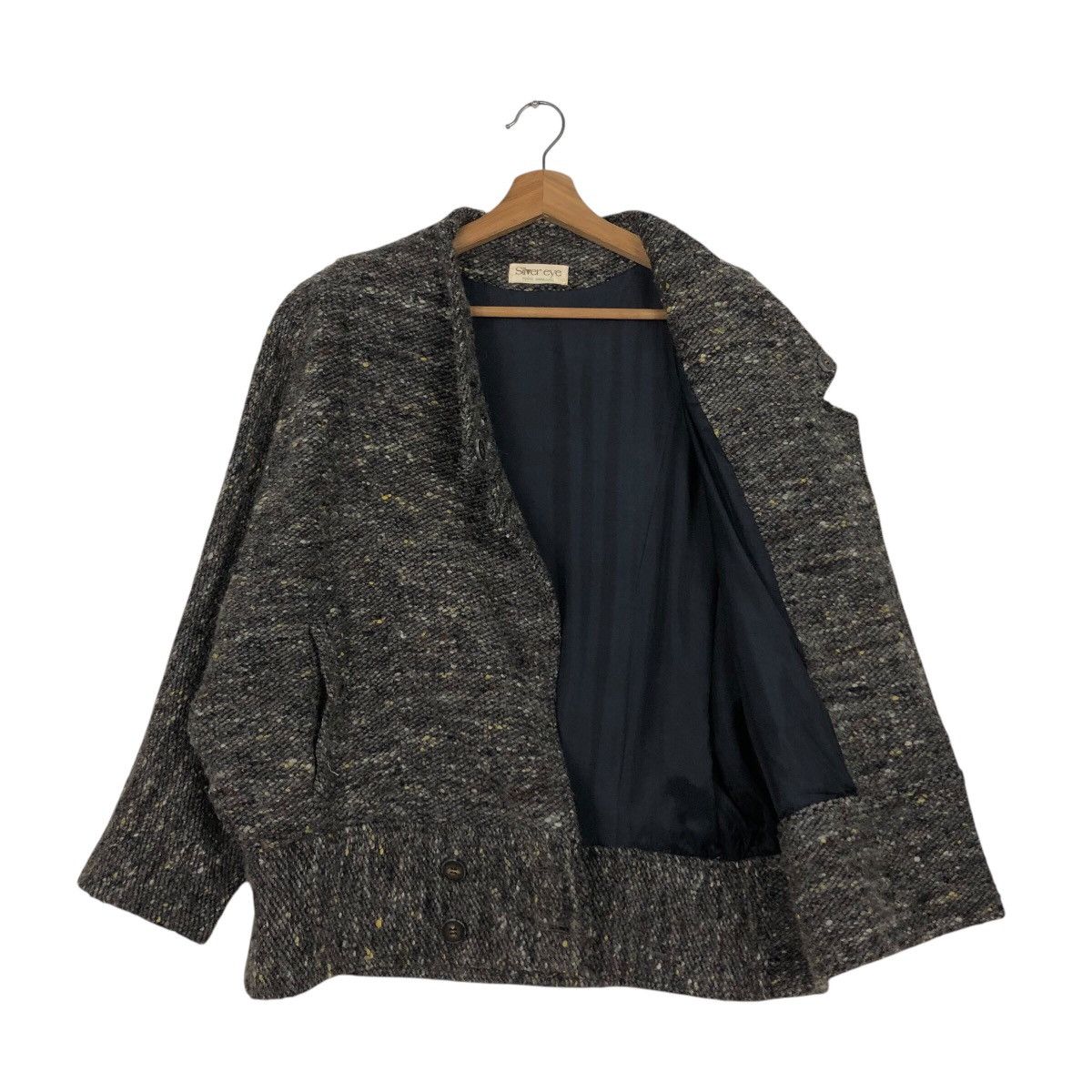Japanese Brand × Vintage 📌Silver Eye Herringbone Wool Double Collar Issey Miyake Size US M / EU 48-50 / 2 - 12 Thumbnail