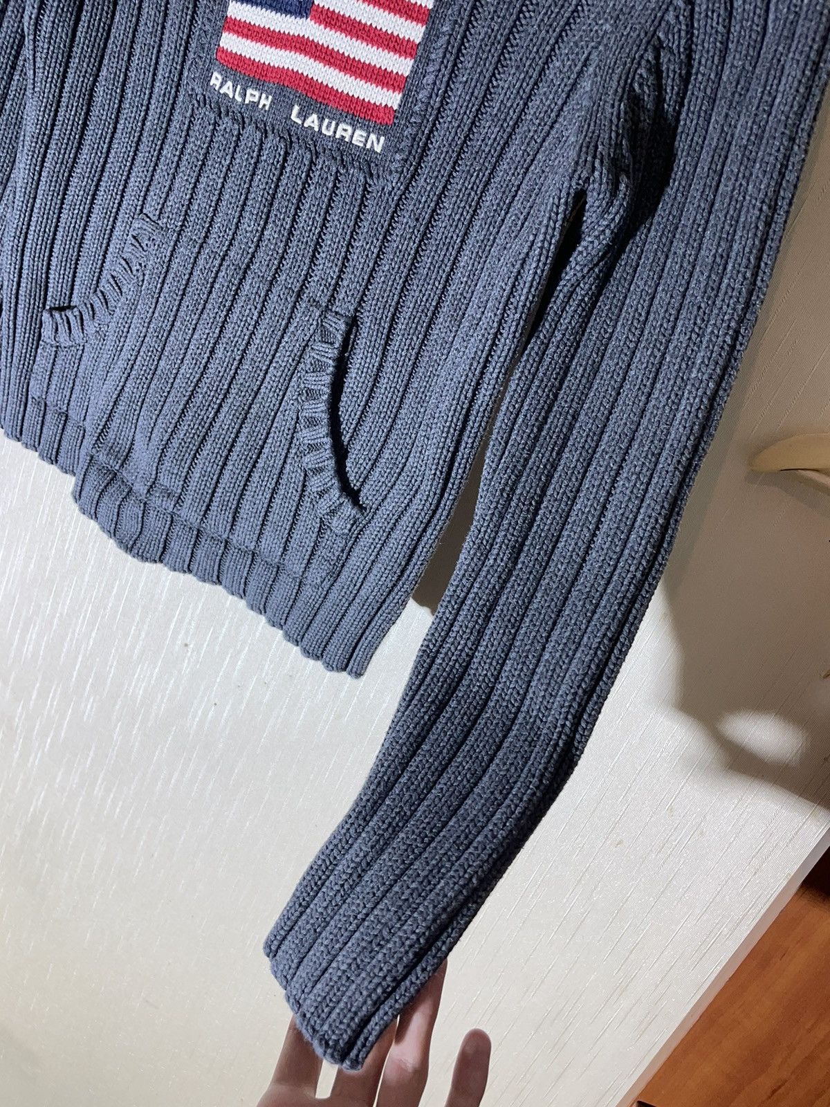 Polo Ralph Lauren × Vintage Polo Ralph Lauren USA Flag knitwear sweater hoodie Size S / US 4 / IT 40 - 6 Thumbnail