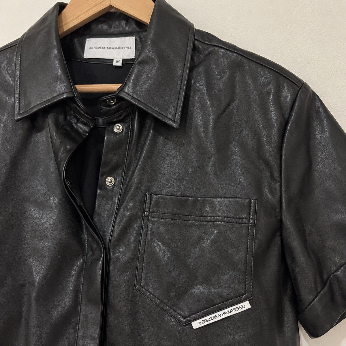 Alexandre Plokhov Aleksandre Akhalkatsishvili Black Vegan Leather Shirt Size US M / EU 48-50 / 2 - 9 Thumbnail