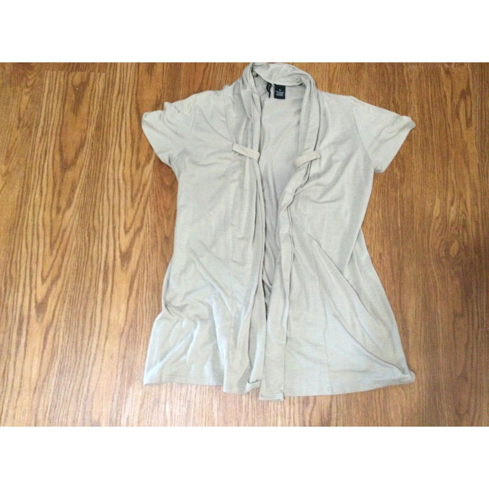 Vintage NEW DIRECTIONS Beige Short Sleeve Cardigan Top Medium Womens Size M / US 6-8 / IT 42-44 - 4 Thumbnail