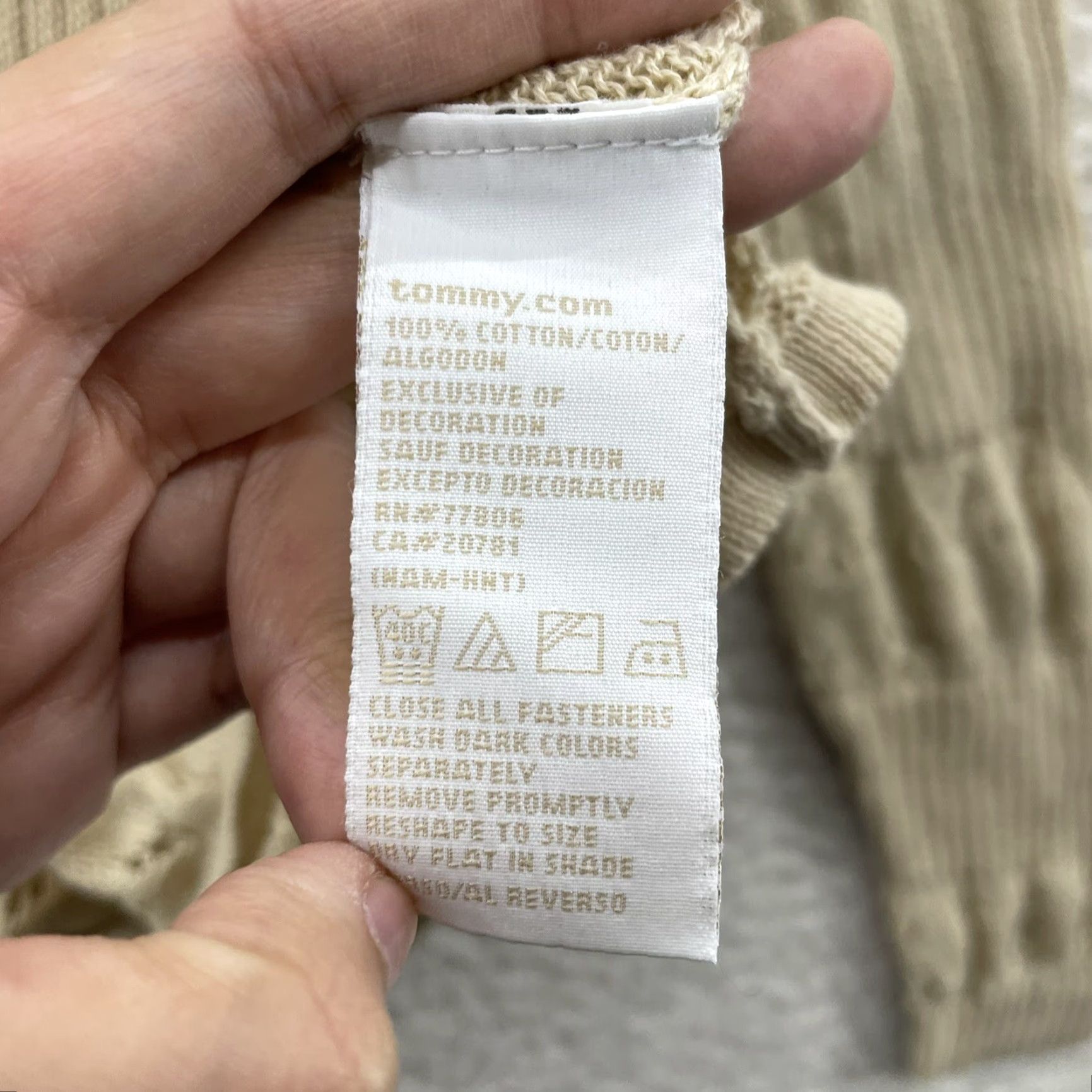 Tommy Hilfiger VINTAGE Tommy Hilfiger Cardigan Sweater XL Beige Knit Grunge Boho Fairy Y2K Size XL / US 12-14 / IT 48-50 - 7 Thumbnail