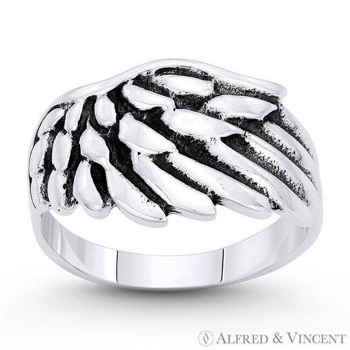 Other Rustic-Finish Angel's Wing Ring in .925 Sterling Silver Size ONE SIZE - 1 Preview