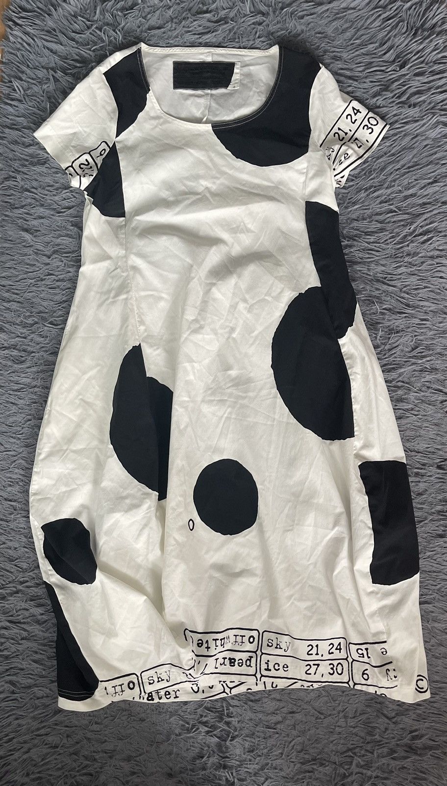 image of Rundholz Avant Garde Polka Dot Poplin Dress in White/Black, Women's (Size Medium)