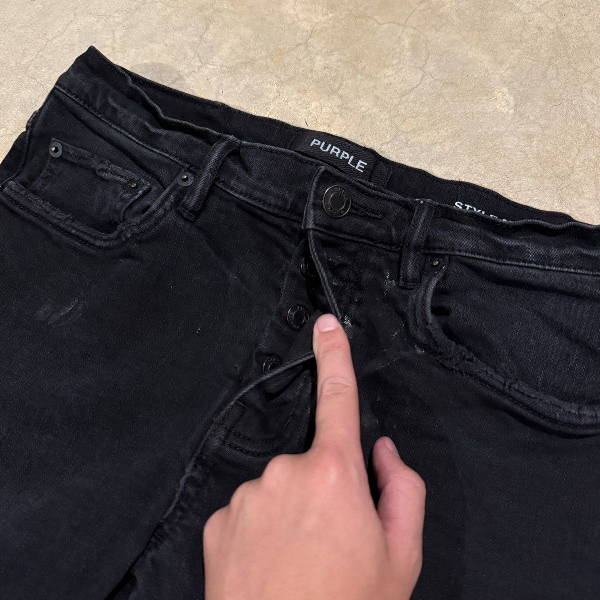 Purple Brand Purple Brand P001 Silver Oil Distressed Jeans Grunge ERD Size US 31 - 7 Thumbnail