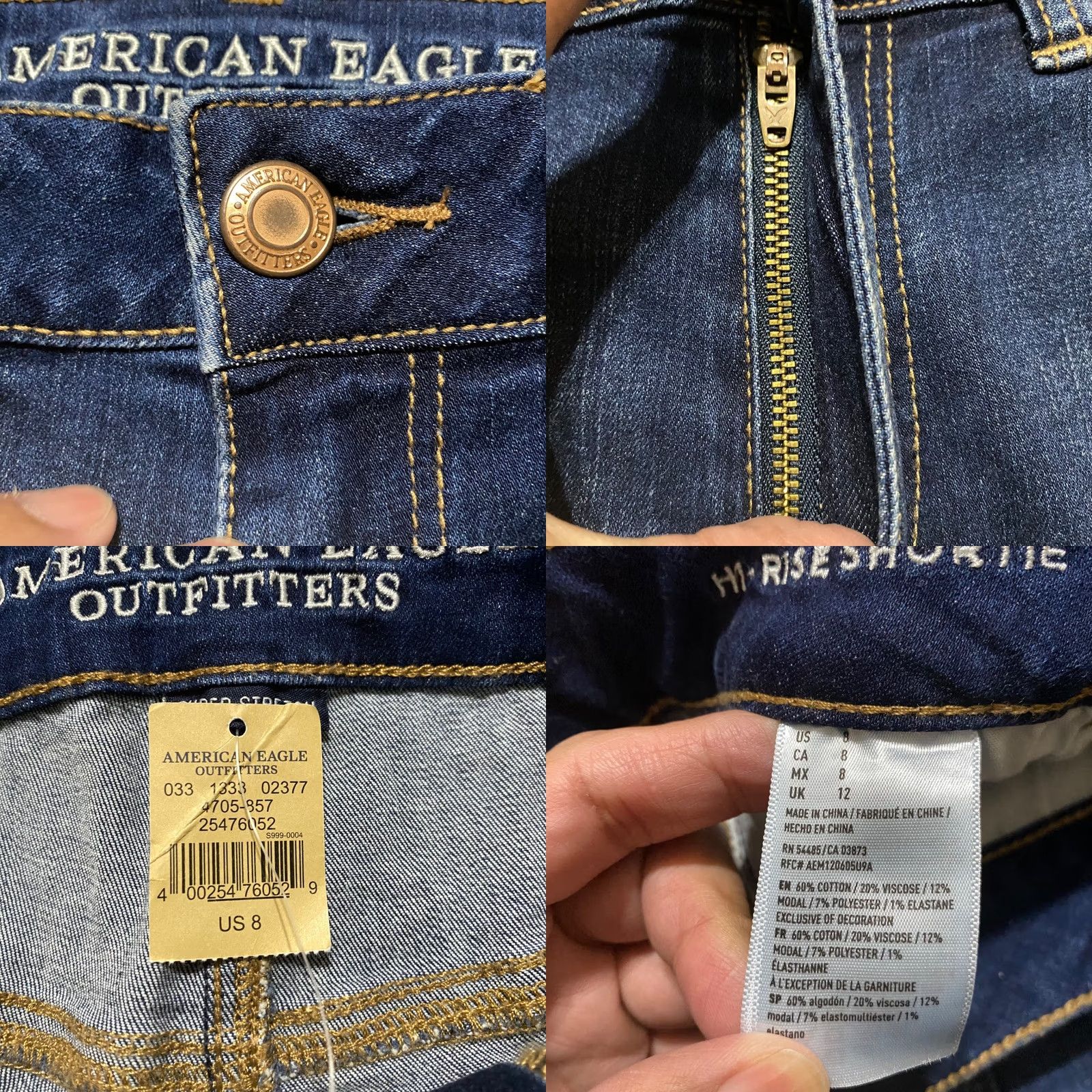 American Eagle Outfitters American Eagle Outfitters Shortie Jeans Shorts Blue Denim High Rise Cut-Off NWT Womens 28" Waist 2" Inseam 5-Pocket Modern Vintage? Size 24" / US 00 / IT 34 - 8 Thumbnail