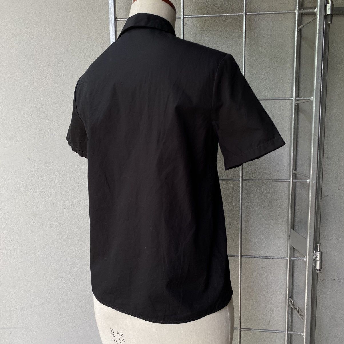 Designer ANTONIO PERNAS Black Short-Sleeve Collared Blouse Size XS / US 0-2 / IT 36-38 - 20 Thumbnail