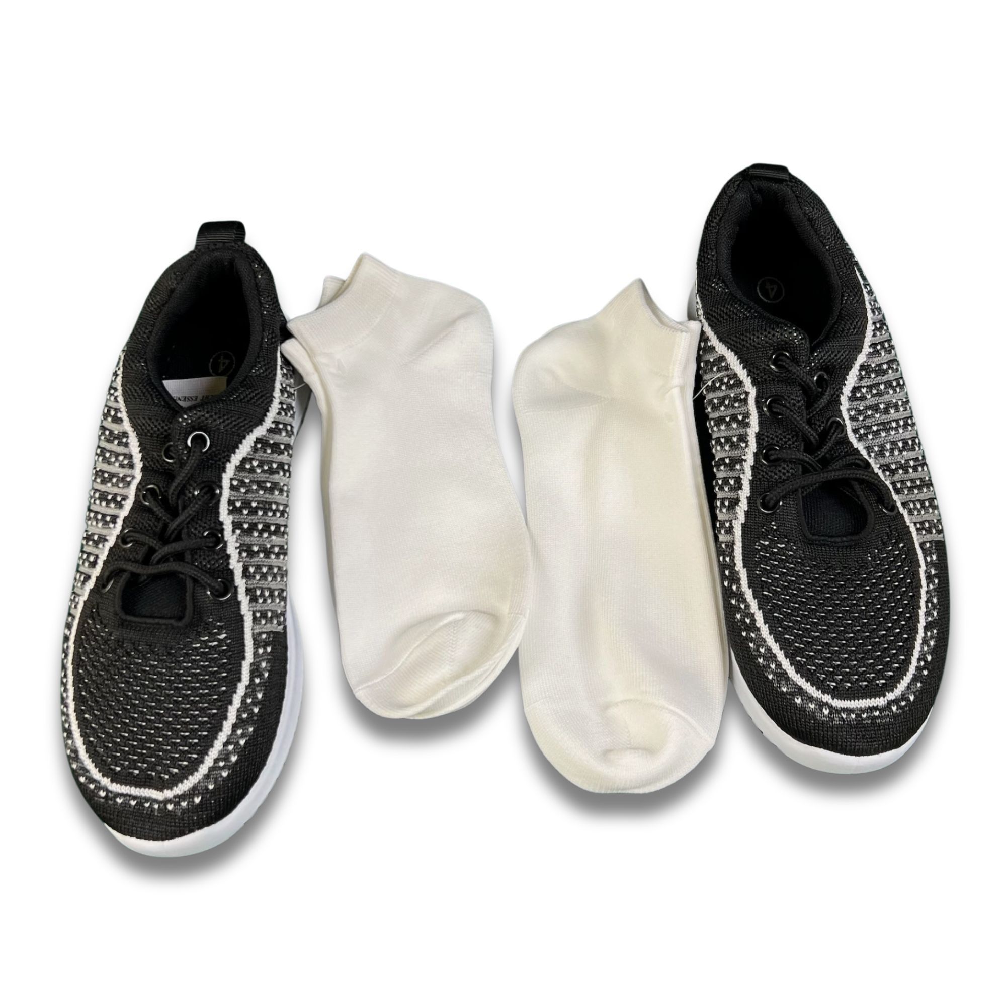 Other Black And White Slip-On WomenS Mesh Sneakers With Matching S Size US 4 / IT 34 - 2 Thumbnail