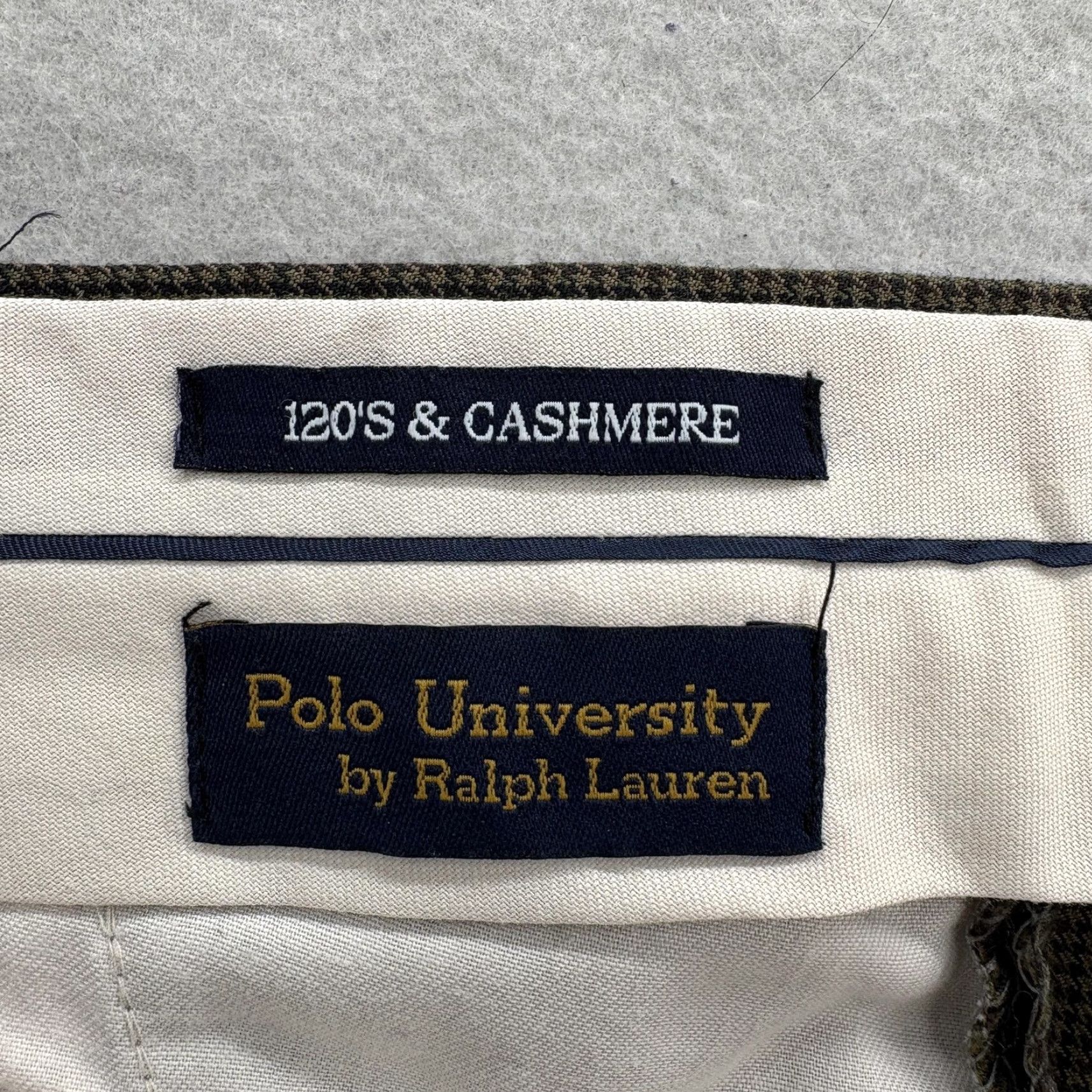 Polo Ralph Lauren Polo Ralph Lauren Dress Pants Mens 40x30 Brown Wool Cashmere Pleated Check Vintage Size US L / EU 52-54 / 3 - 4 Thumbnail