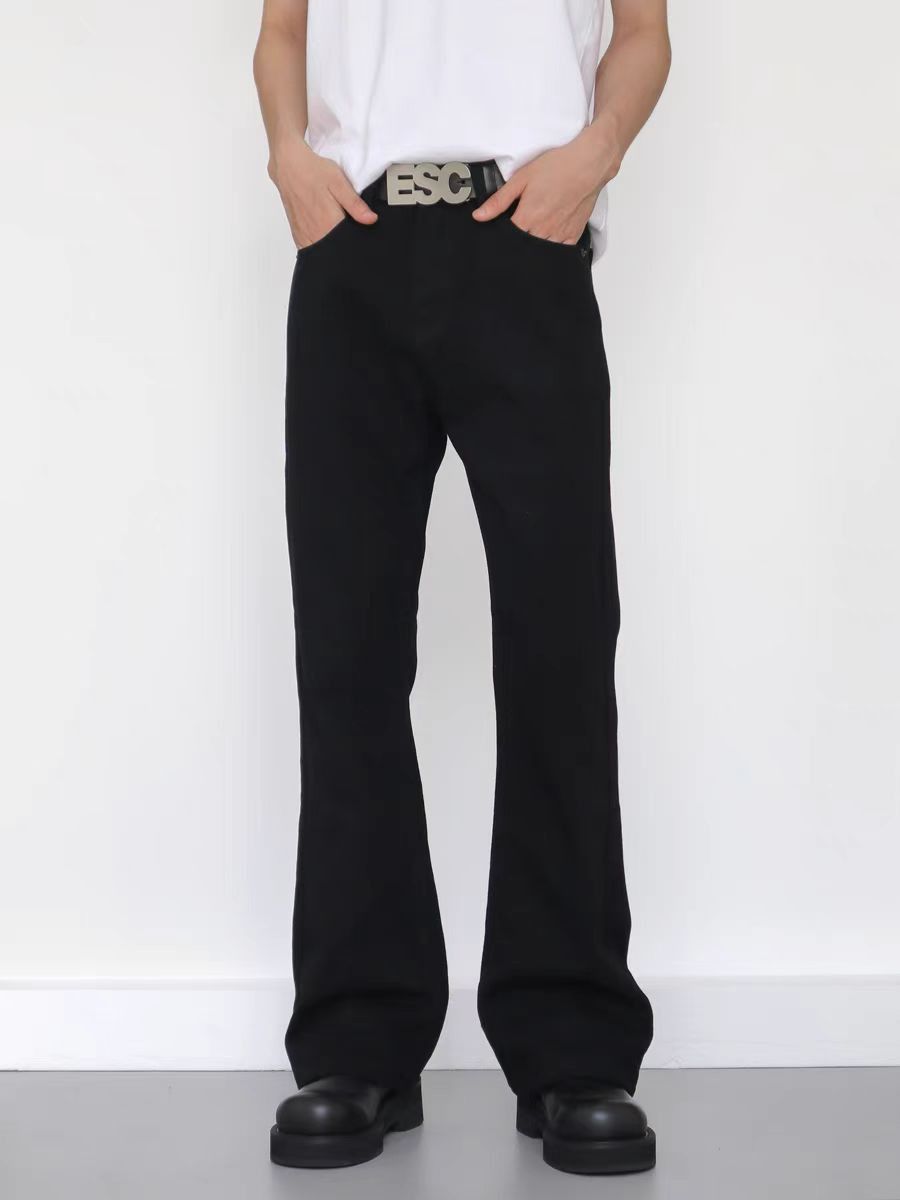 Japanese Brand × Jean Black Loose Straight Leg Wide Jeans Size US 33 - 3 Thumbnail