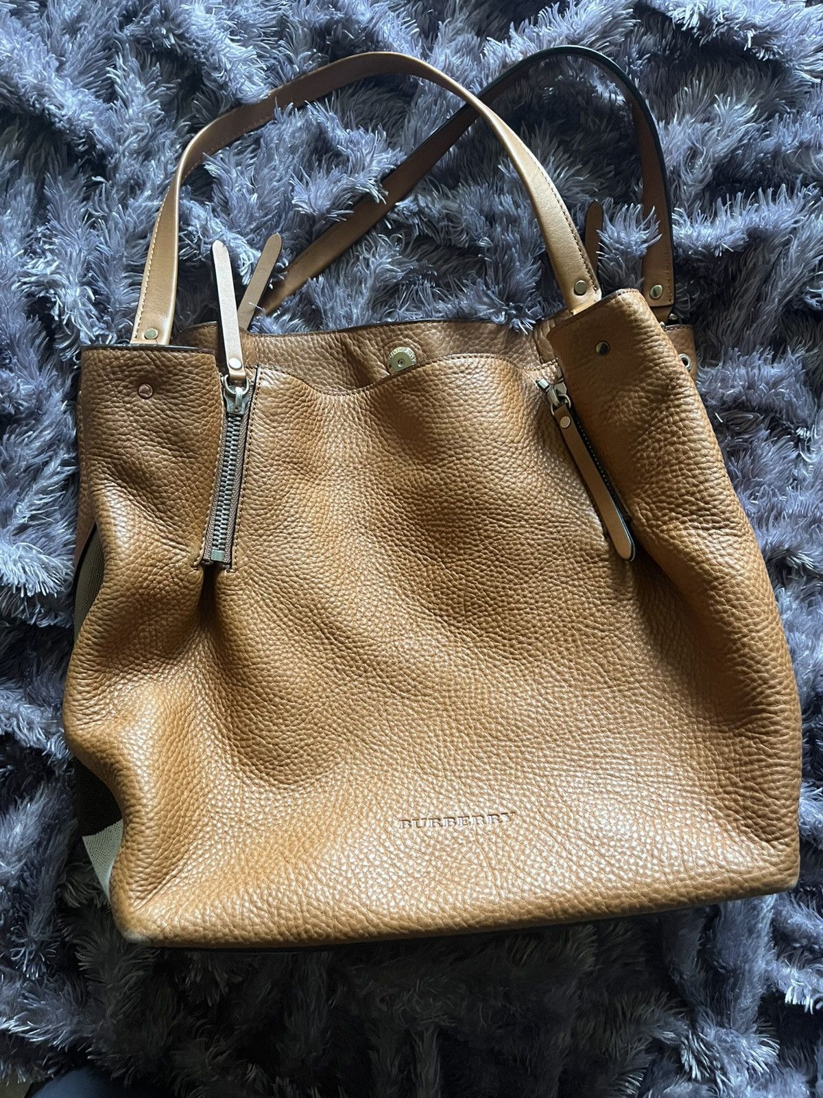 Burberry Burberry Maidstone Tote Medium Saddle Brown Leather Size ONE SIZE - 2 Thumbnail