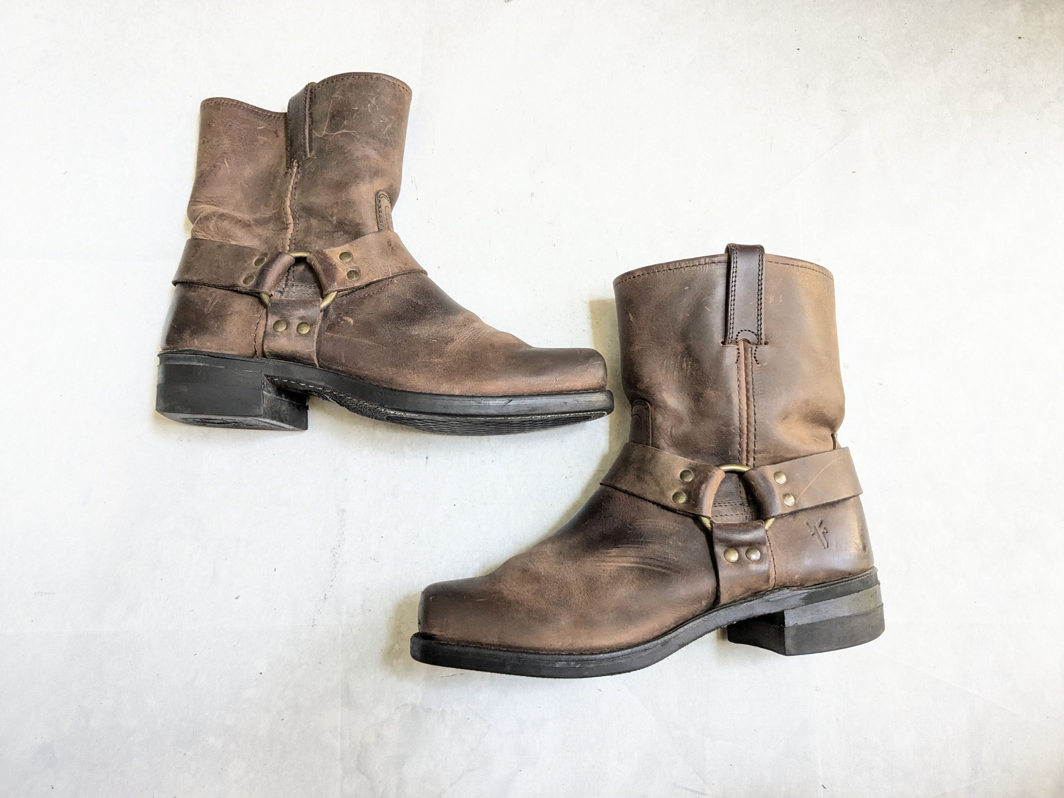 Frye Frye Harness Boots Brown Leather 10 M Buckle Size US 10 / EU 43 - 1 Thumbnail