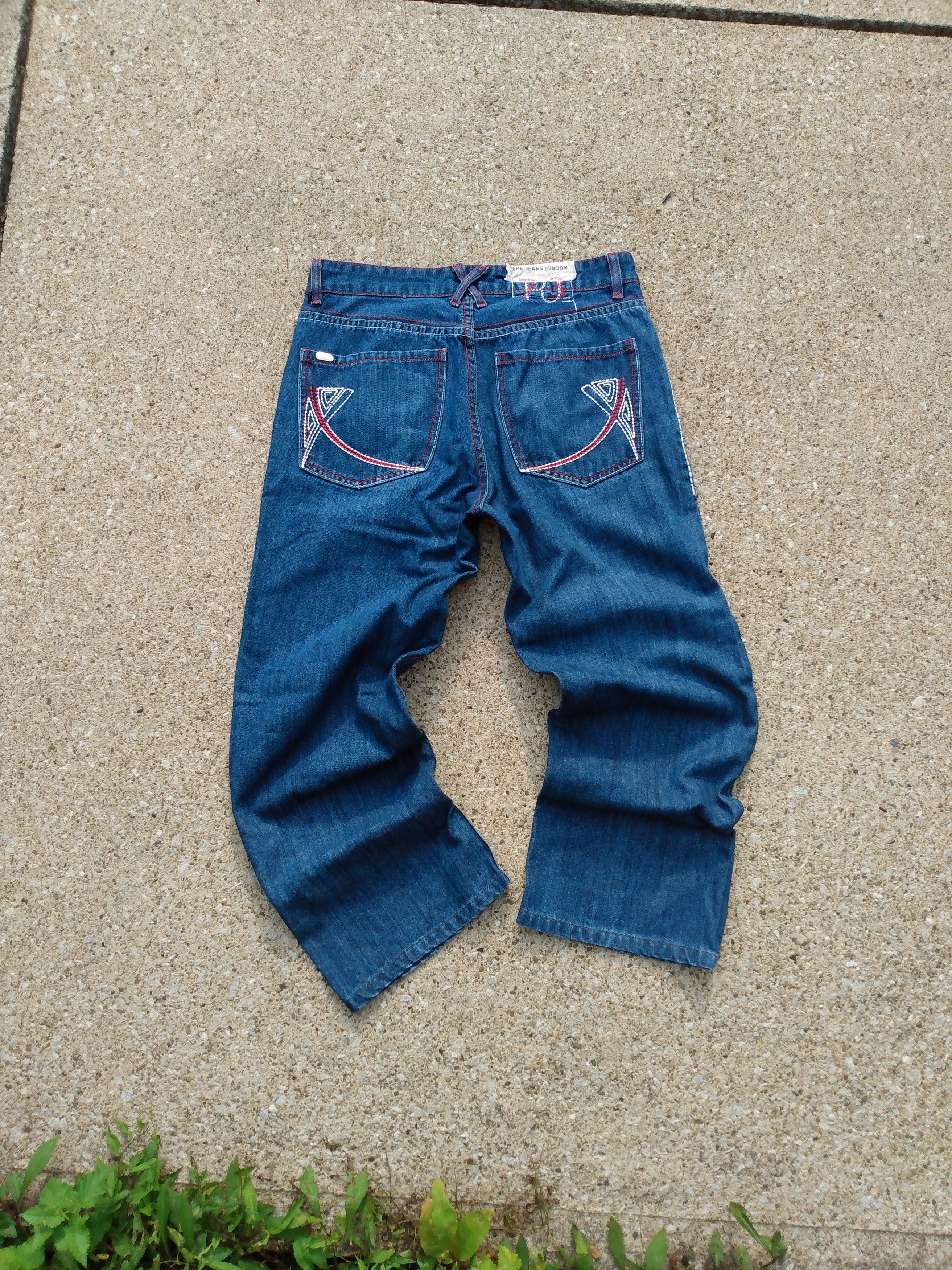 Pre-owned Jnco X Pepe Jeans Crazy Baggy Vintage Jesse Pinkman Embroidered Pepe Jeans In Blue Red White