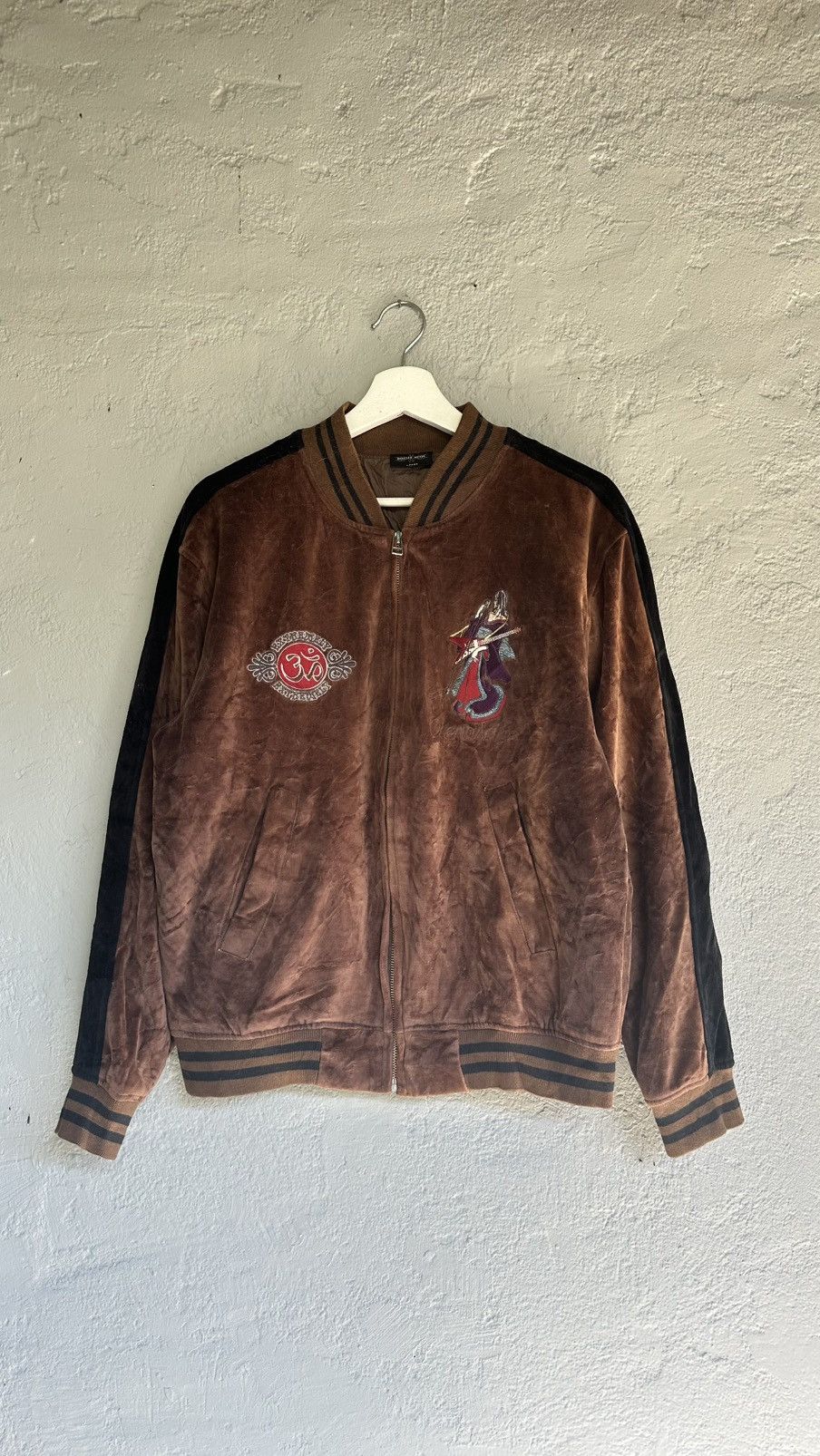 Japanese Brand Definite Flance velvet Souvenic Brown bomber Jackets Size US L / EU 52-54 / 3 - 1 Thumbnail