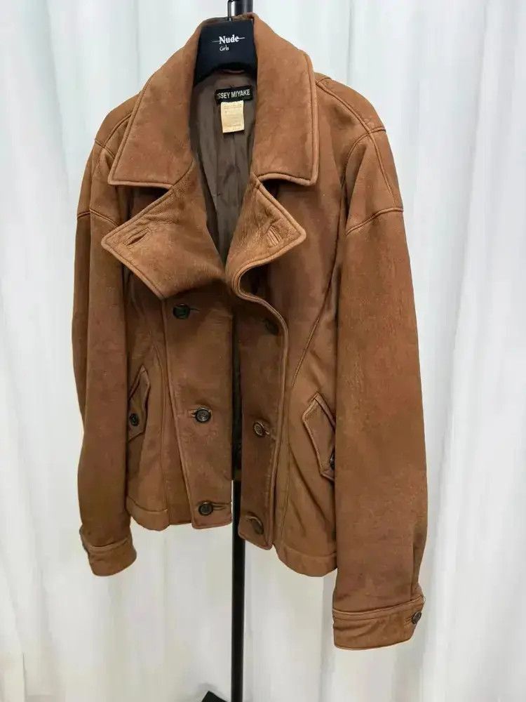 Issey Miyake Issey Miyake Double Button Lamb Leather Jacket Size US M / EU 48-50 / 2 - 2 Thumbnail