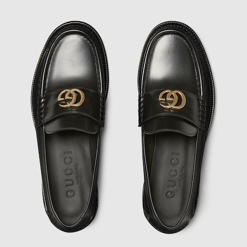 Gucci oc11z1025 Double G Loafer Shoes in Black Size US 11 / IT 41 - 5 Thumbnail