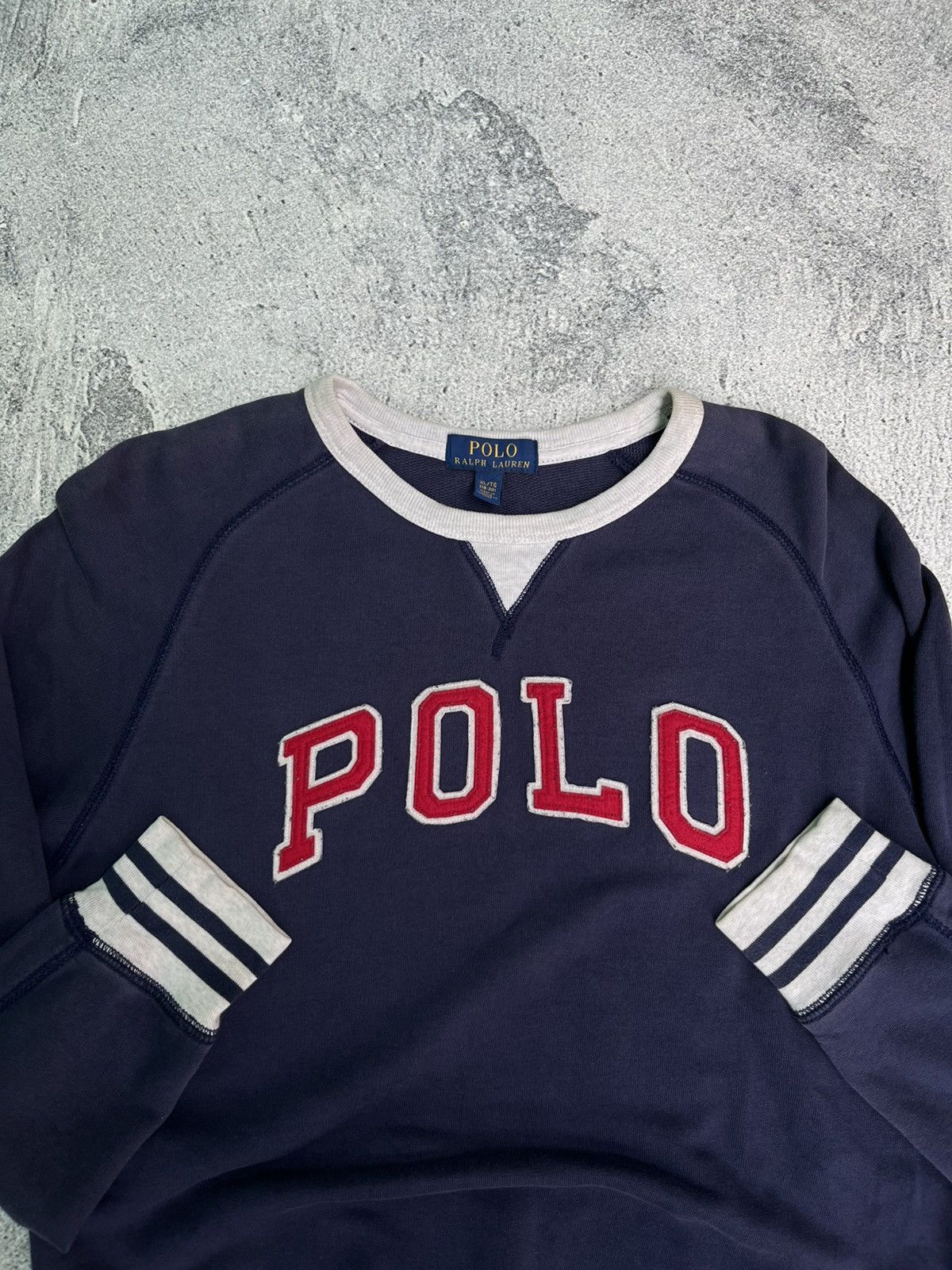 Polo Ralph Lauren VINTAGE 2000’s POLO SWEATER EMBOIRDY LOGO STRIPE RIB Size US XL / EU 56 / 4 - 4 Thumbnail