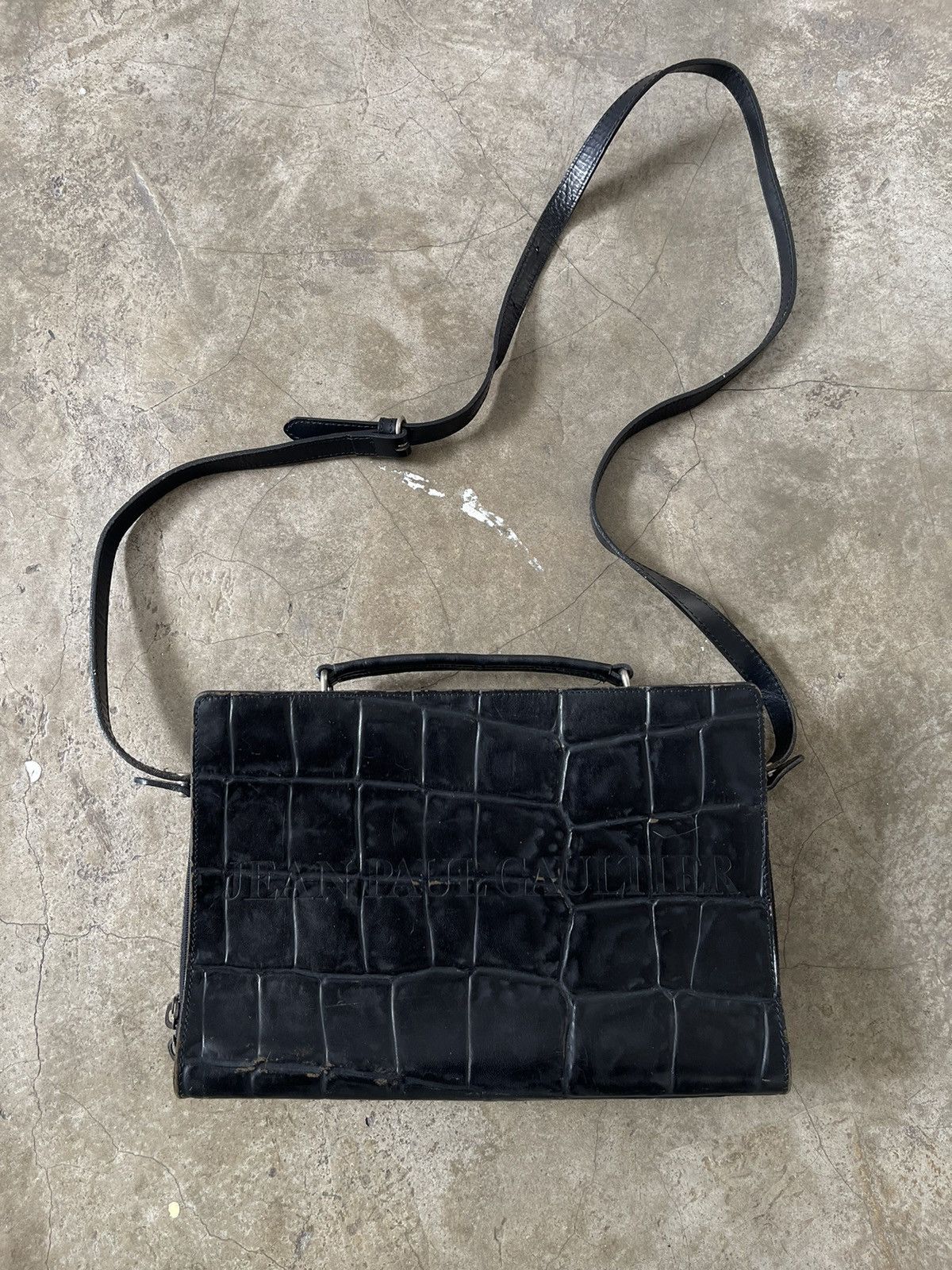 Jean Paul Gaultier Jean Paul Gaultier Alligator Embossed Messenger Bag Size ONE SIZE - 1 Thumbnail