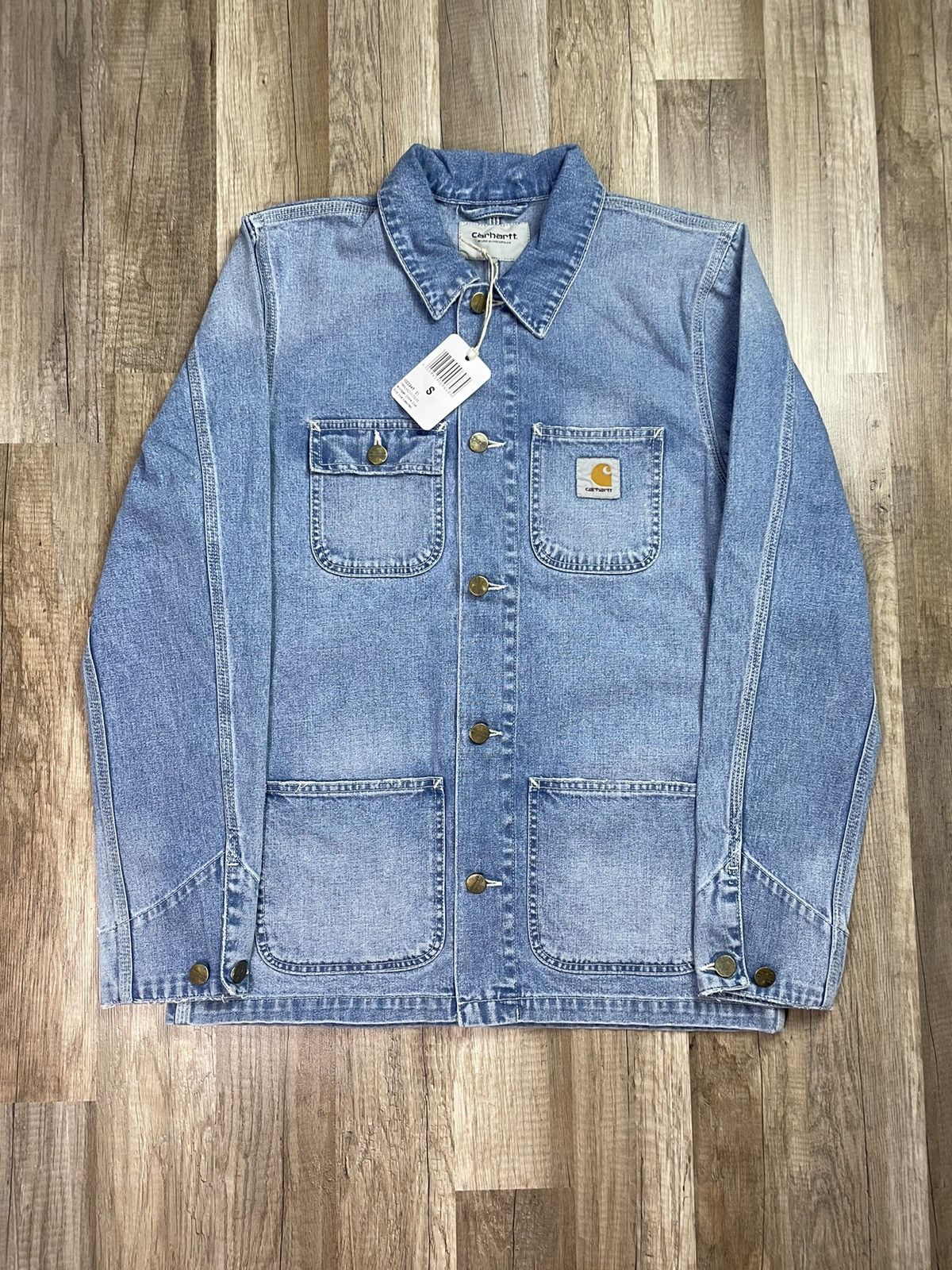 image of Carhartt Wip Michigan Chore Coat Blue Prime Stone, Men's (Size Small)