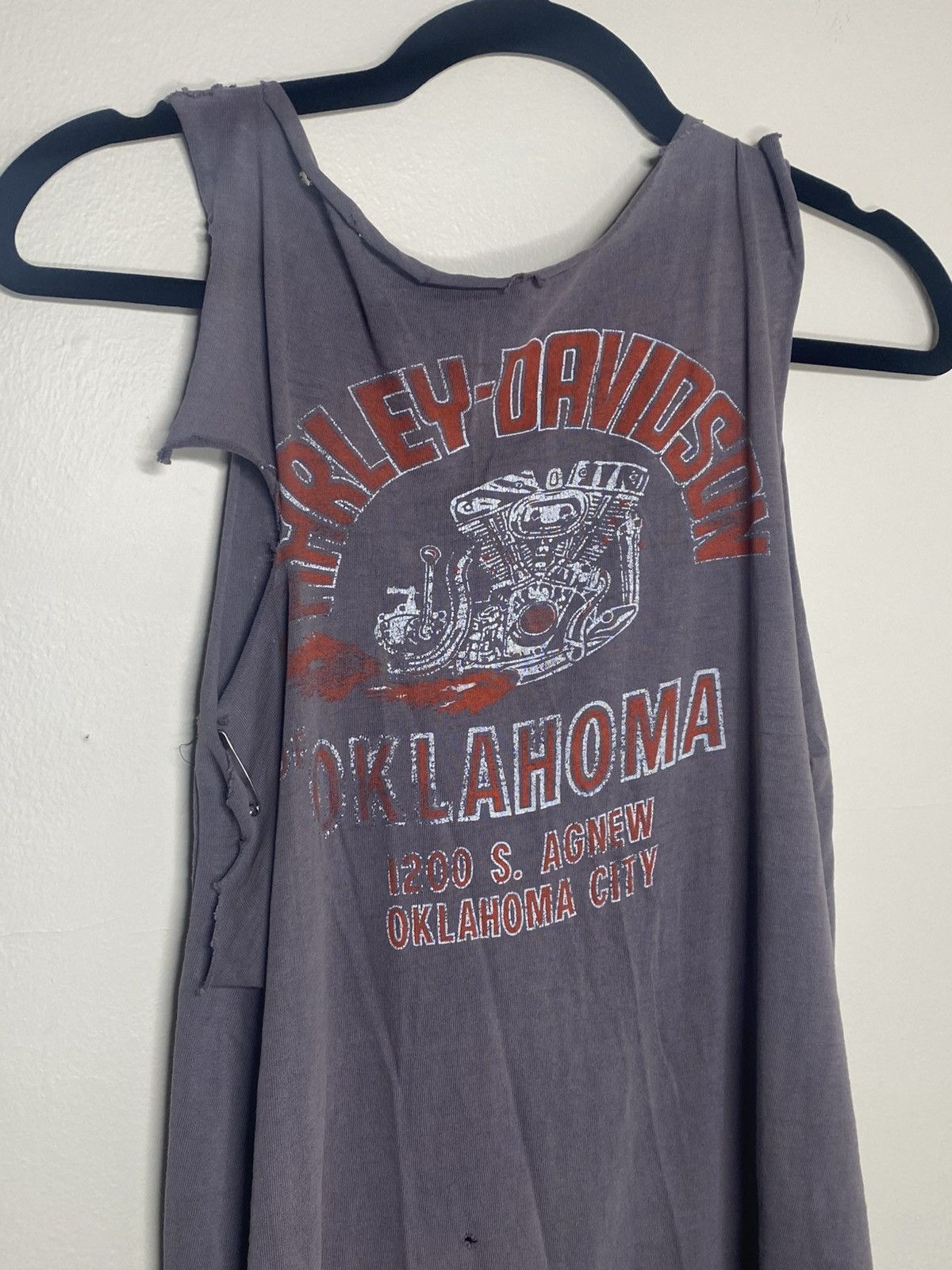 Harley Davidson 1970’s/80’s Harley Davidson Oklahoma City Thrashed Tank Top Size US S / EU 44-46 / 1 - 4 Thumbnail