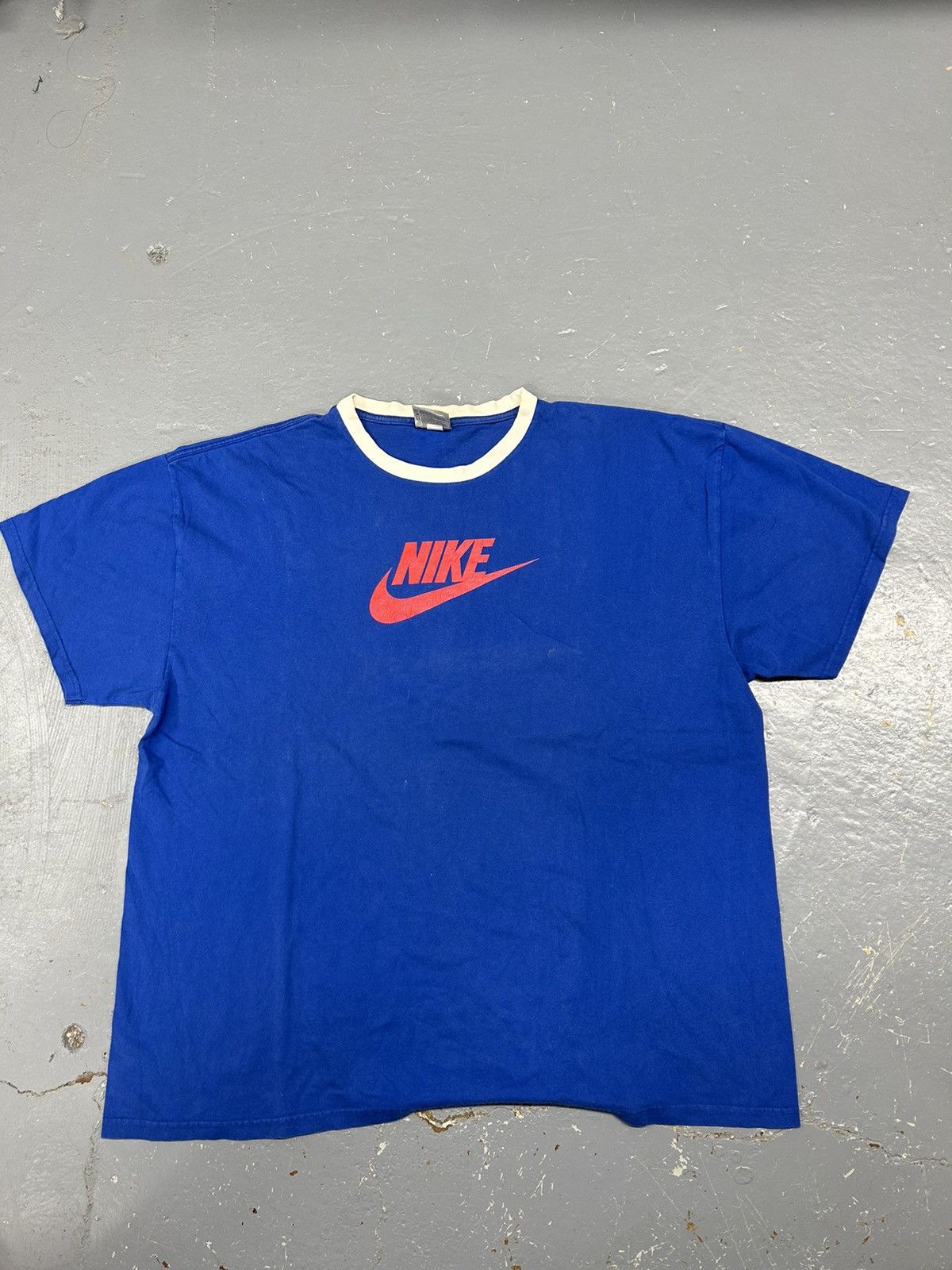 Nike × Vintage Crazy Vintage Y2K Essential Blue Nike Ringer Tee Shirt Logo Size US XXL / EU 58 / 5 - 1 Thumbnail