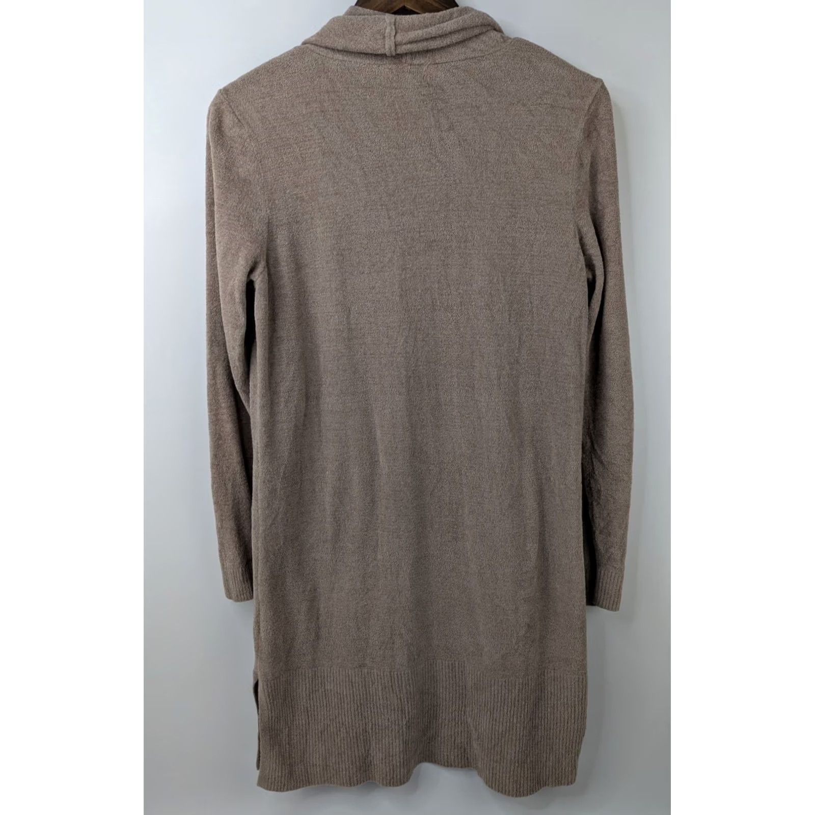 Vintage Barefoot Dreams Cardigan Open Front CozyChic Ultra Lite Taupe Women’s S Brown Nylon Viscose Long Sleeve Solid Casual Fall Winter Size S / US 4 / IT 40 - 2 Thumbnail