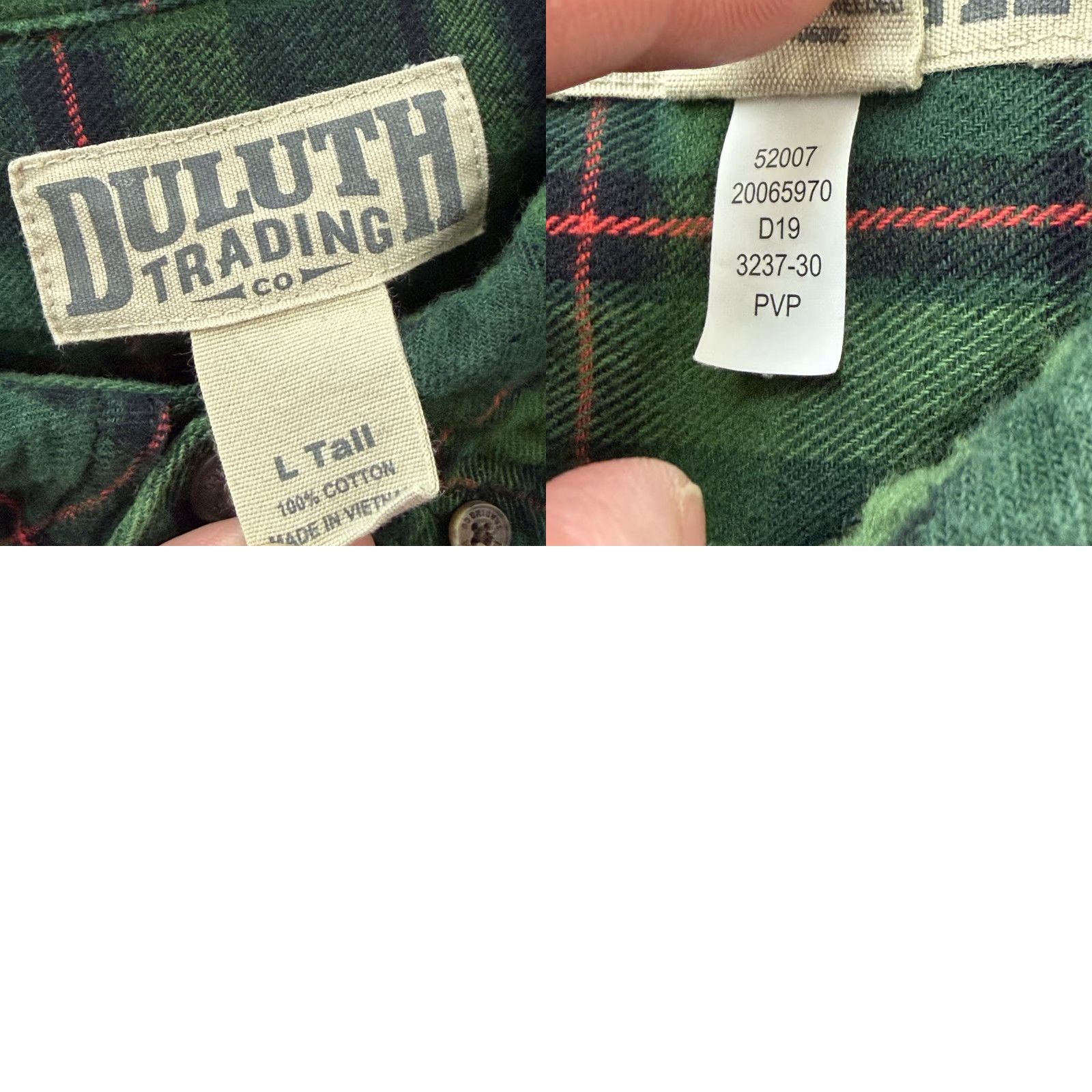 Vintage Duluth Trading Shirt Mens LT Green Plaid Flannel Button Up Tall Workwear Casual Size US L / EU 52-54 / 3 - 9 Thumbnail
